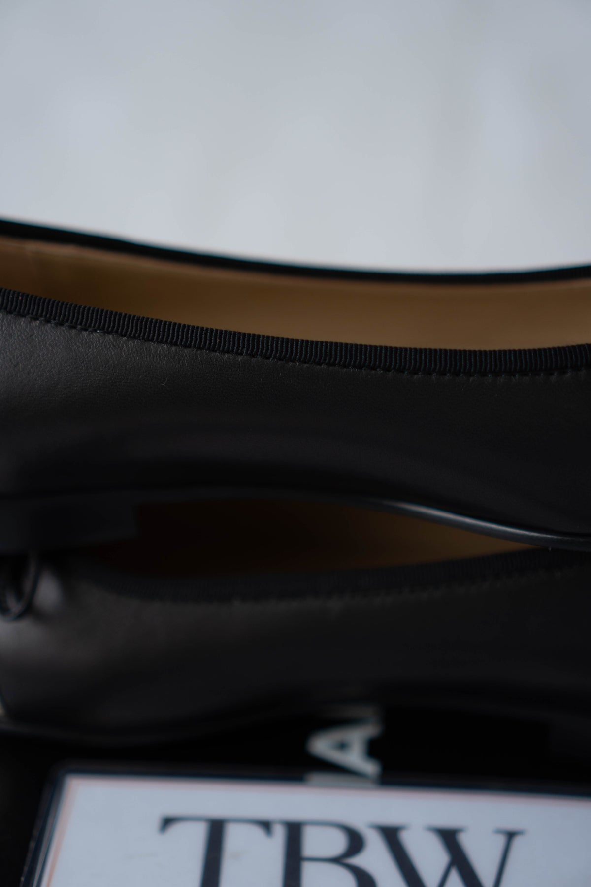 Classic Ballerina Flats – Black Lambskin with Metallic Gold Toe Cap