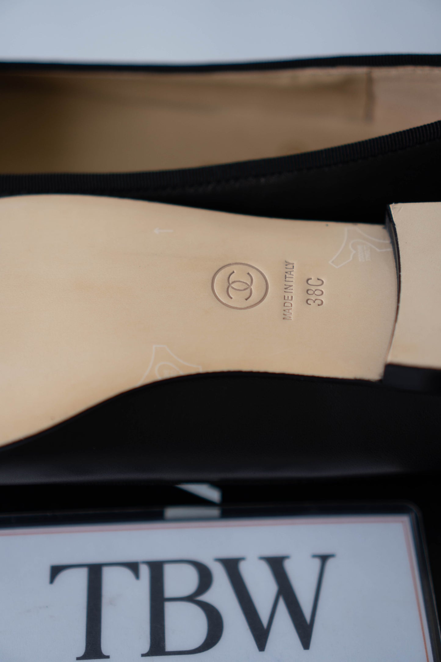 Classic Ballerina Flats – Black Lambskin with Metallic Gold Toe Cap