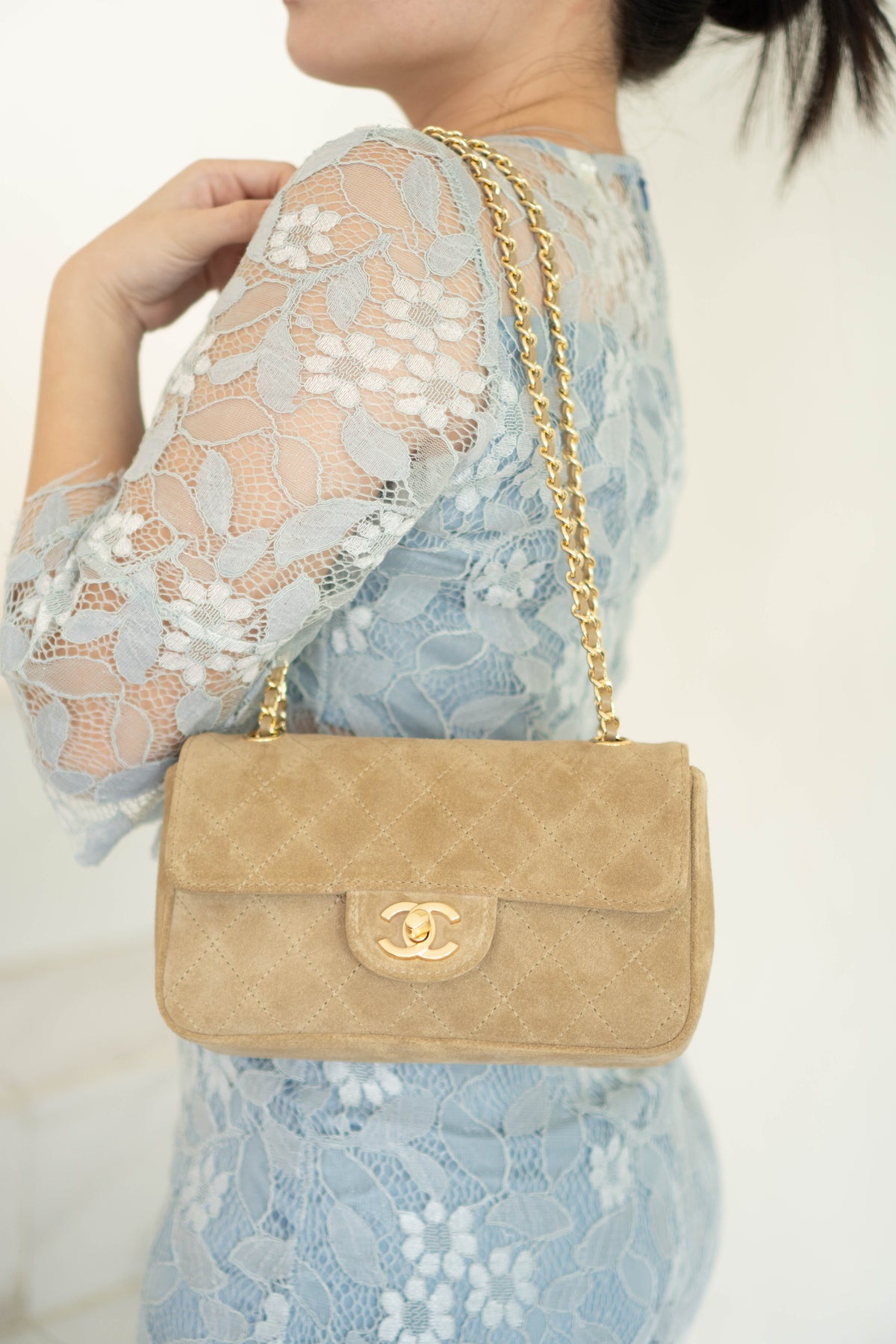 Classic Flap Bag – Suede with Gold Hardware