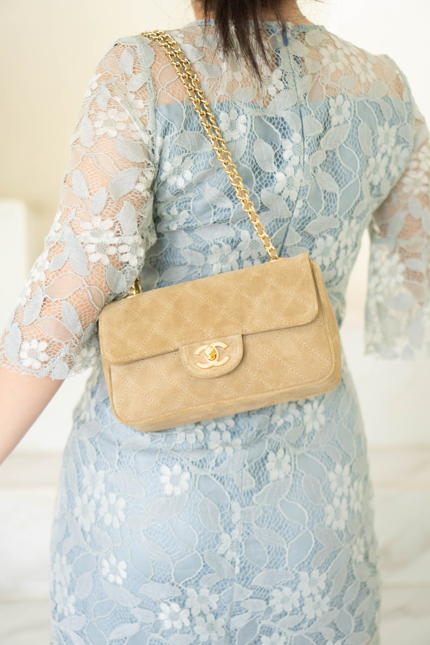 Classic Flap Bag – Suede with Gold Hardware