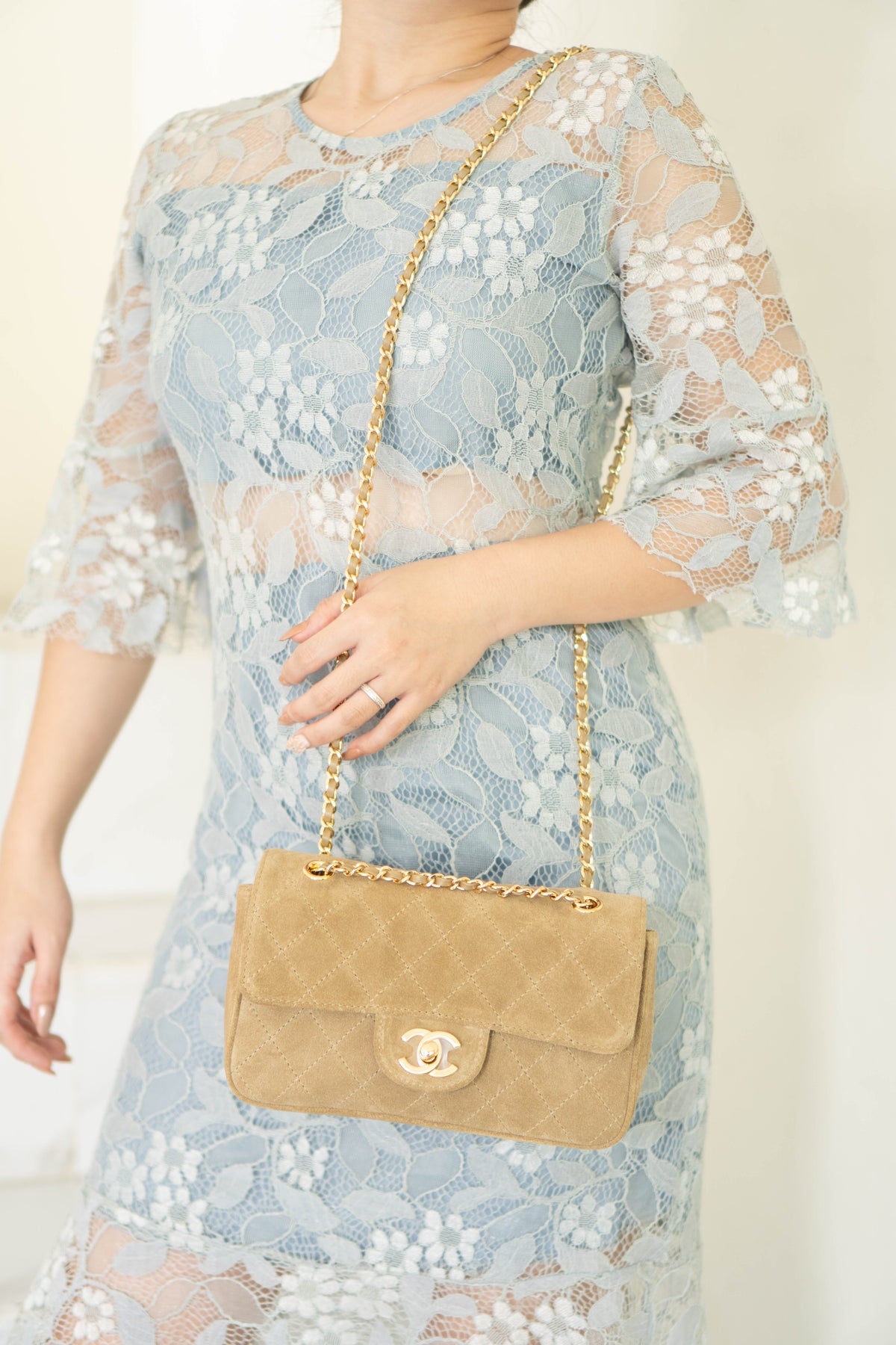 Classic Flap Bag – Suede with Gold Hardware
