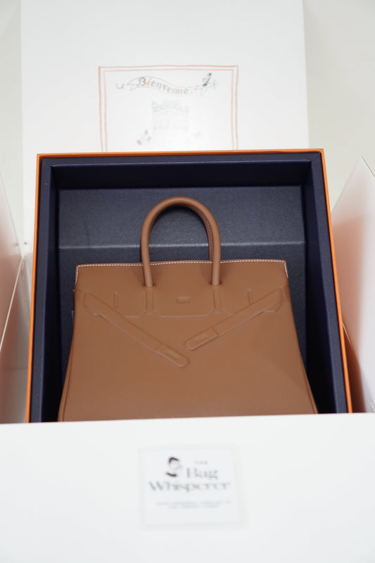 Birkin Shadow in Brown Swift Leather