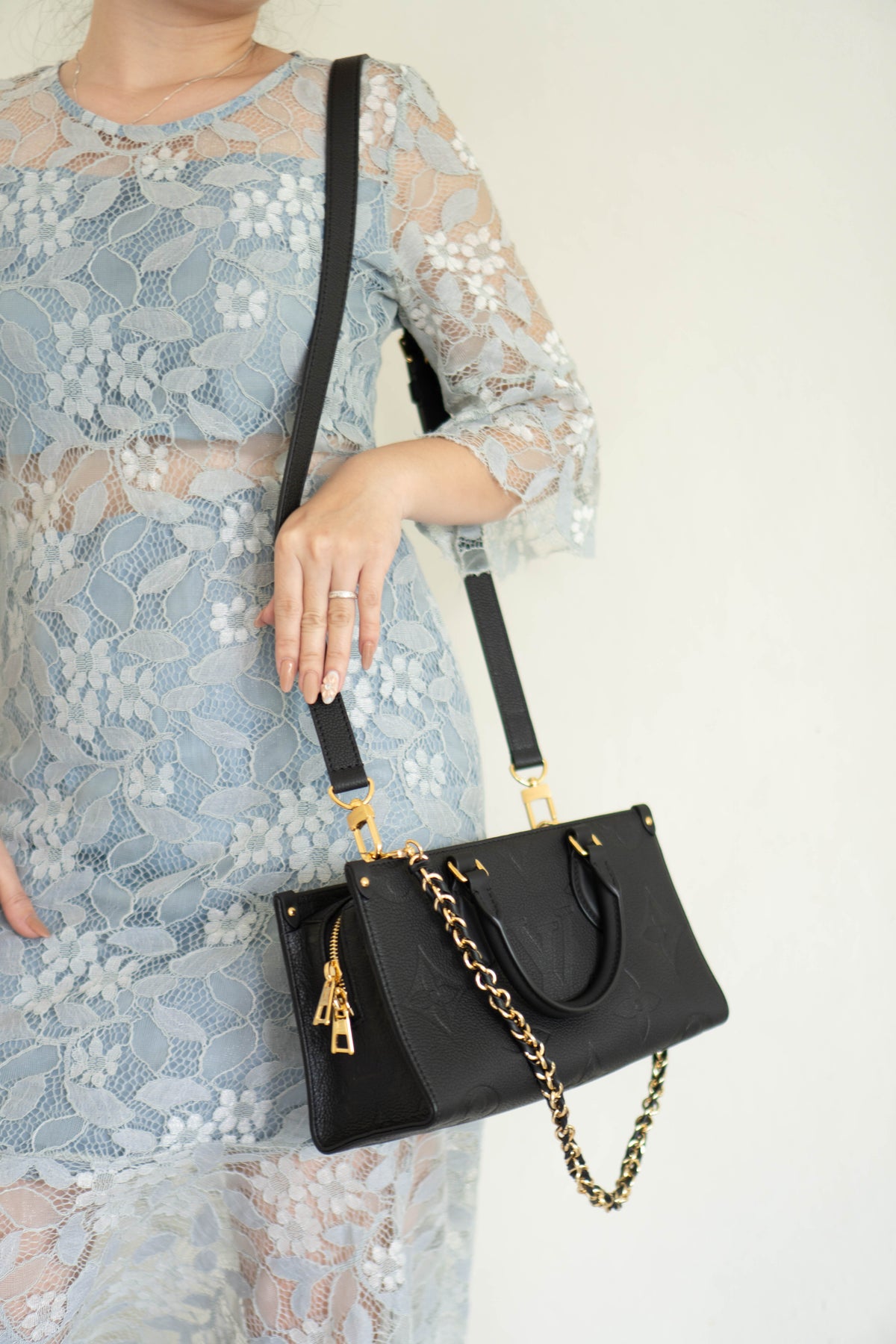 On-The-Go East West – Black Monogram Empreinte Leather with Gold Hardware