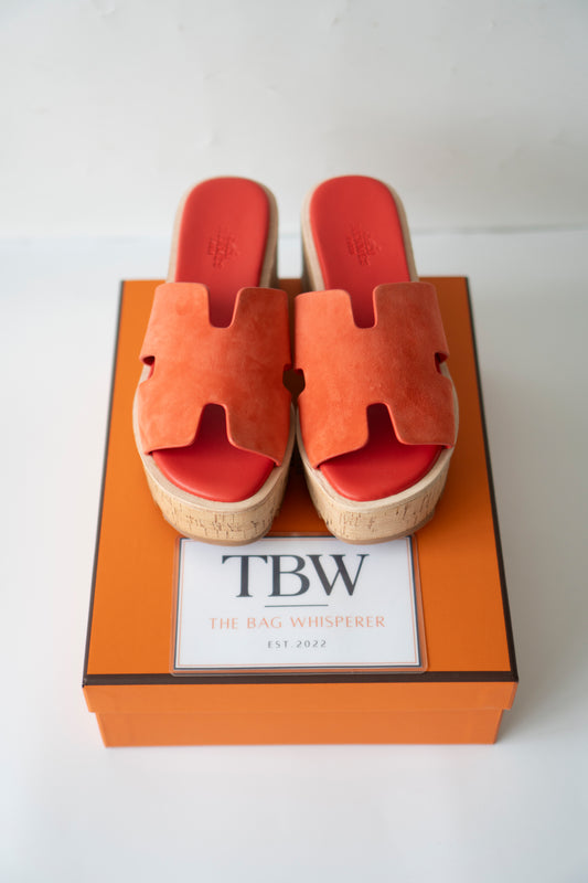 Eze 30 Platform Sandals in Orange Brûlée (Size 36 EU)