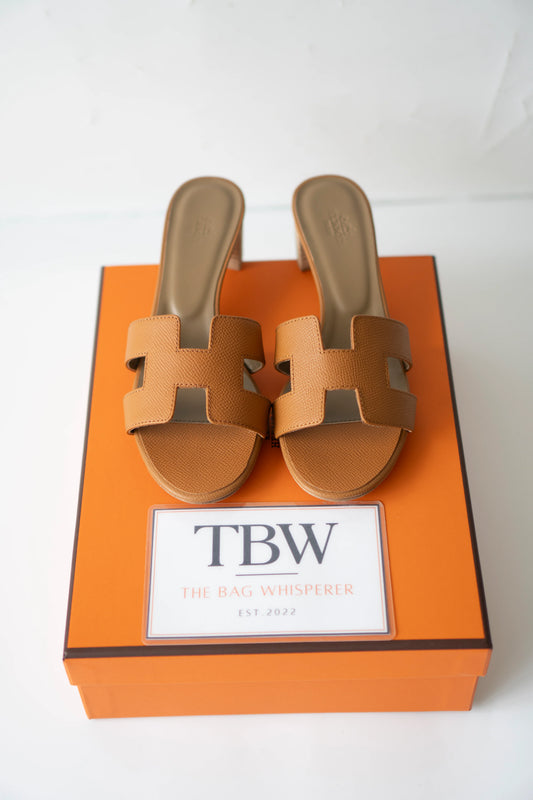Oasis Sandals – Gold Epsom Leather