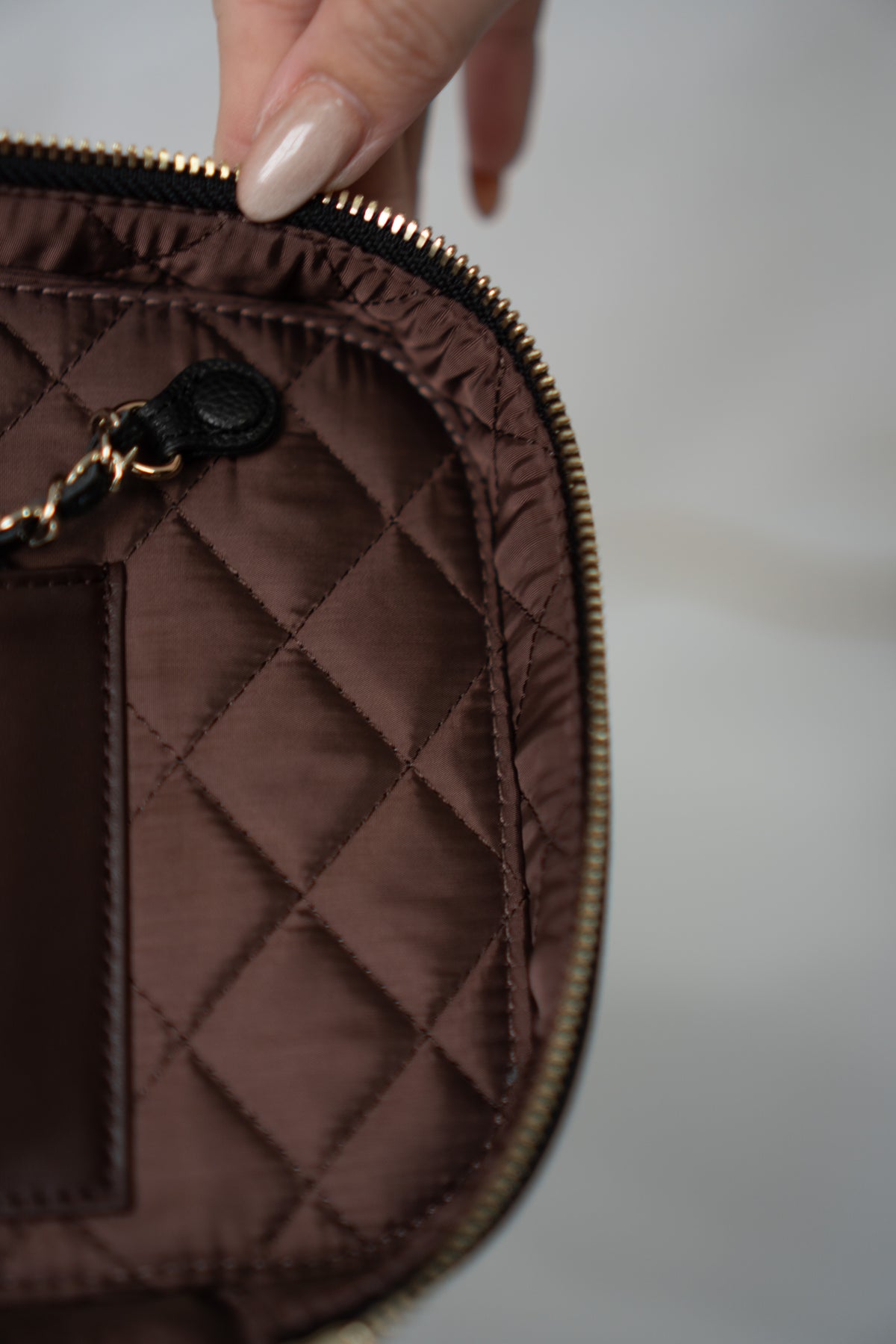 Classic Vanity Case with Top Handle – Black Quilted Caviar Leather with Gold Hardware