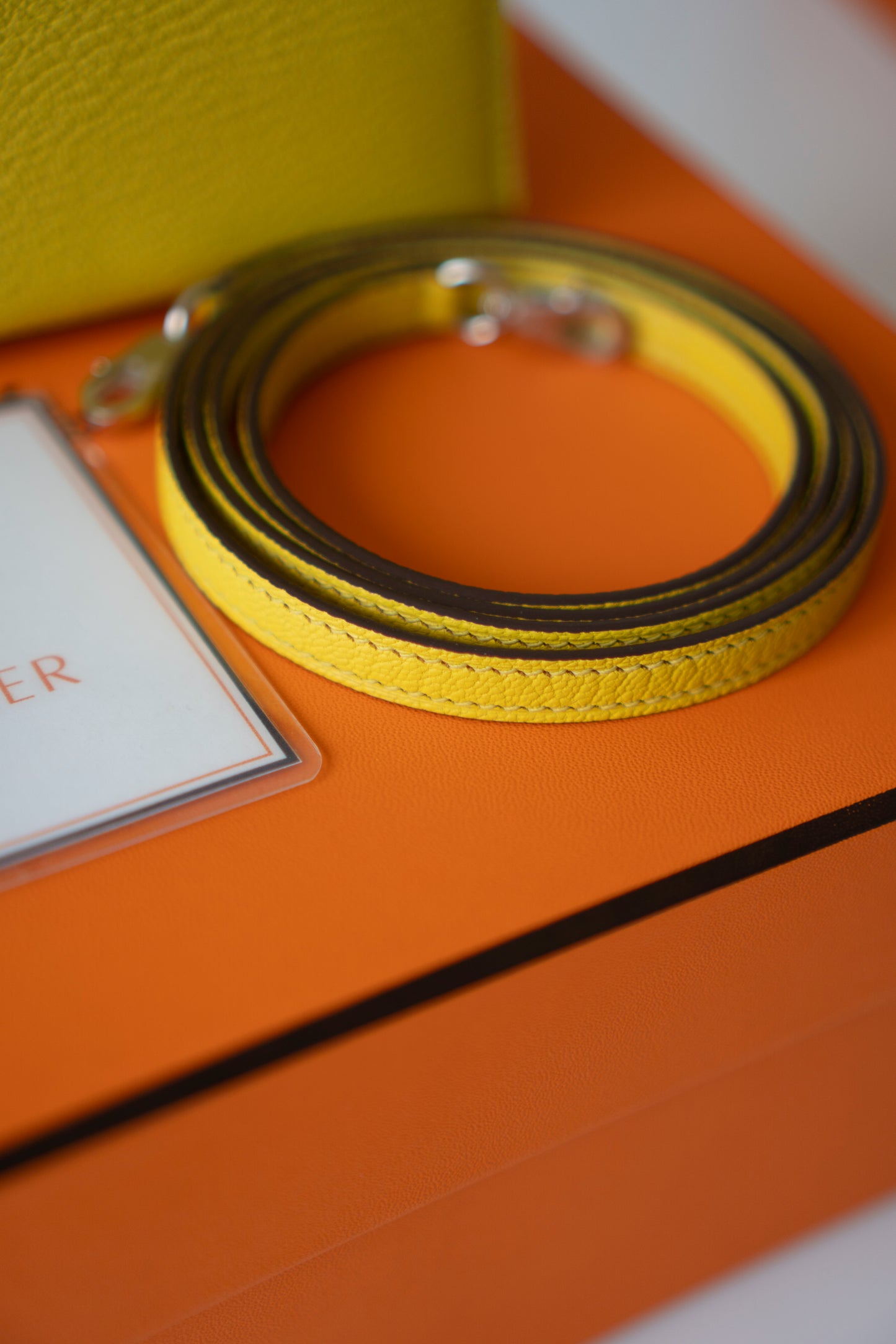 Mini KL II Sellier 20 Verso – Jaune de Naples Chèvre Mysore with Palladium Hardware