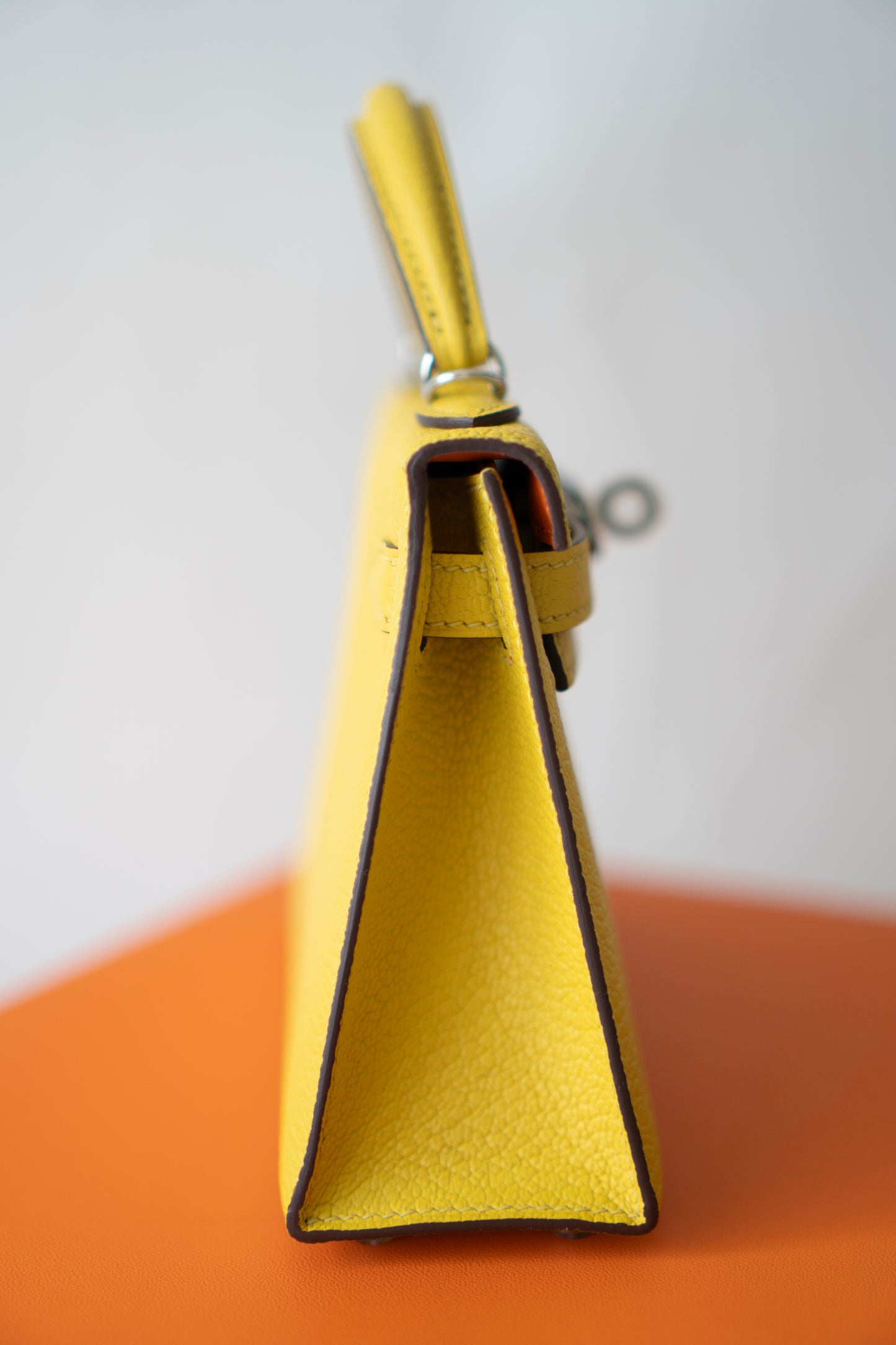 Mini KL II Sellier 20 Verso – Jaune de Naples Chèvre Mysore with Palladium Hardware