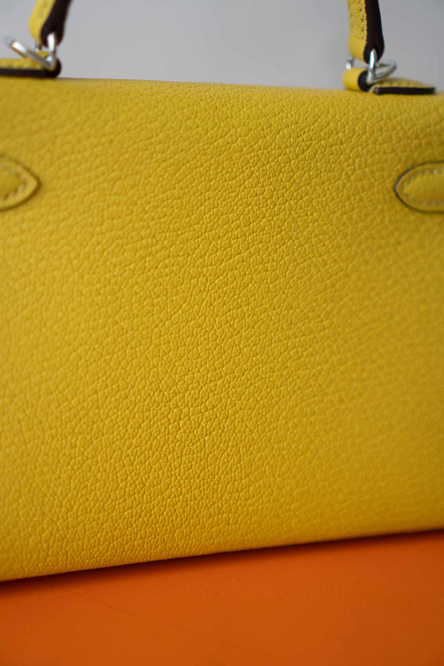 Mini KL II Sellier 20 Verso – Jaune de Naples Chèvre Mysore with Palladium Hardware