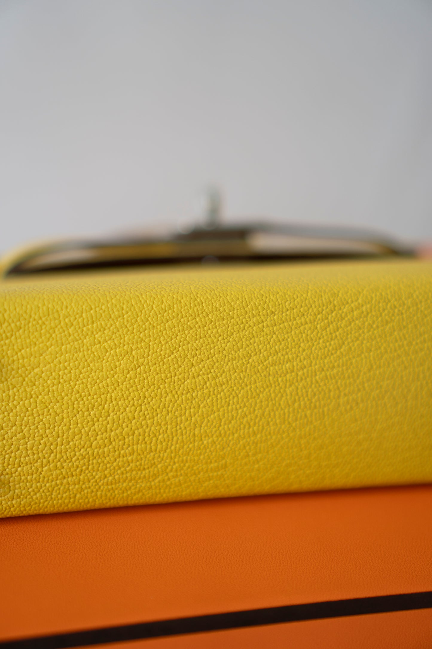 Mini KL II Sellier 20 Verso – Jaune de Naples Chèvre Mysore with Palladium Hardware