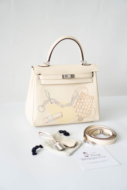 KL 25 “In and Out” – Craie Cream with Palladium Hardware (With Blue Box)