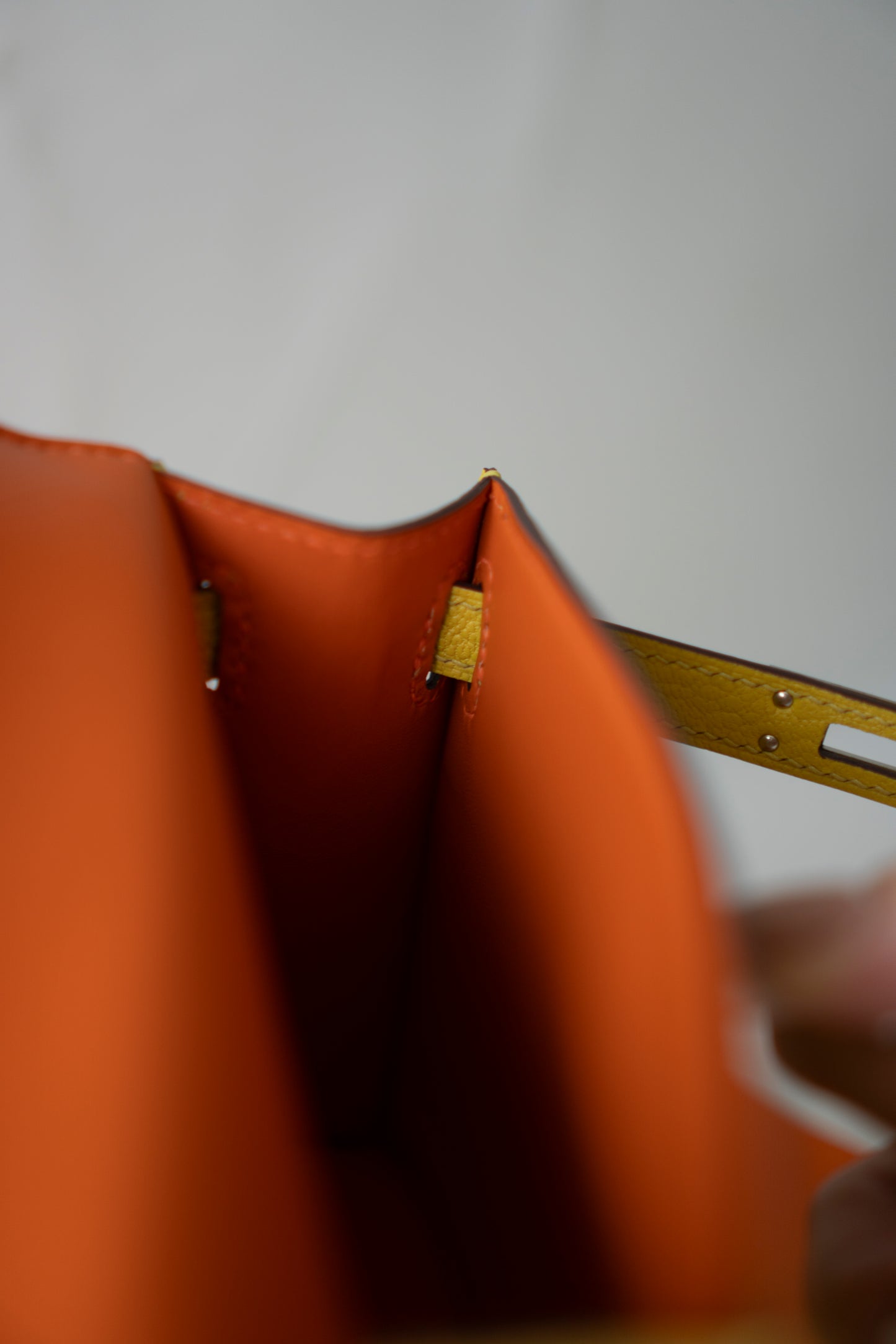Mini KL II Sellier 20 Verso – Jaune de Naples Chèvre Mysore with Palladium Hardware