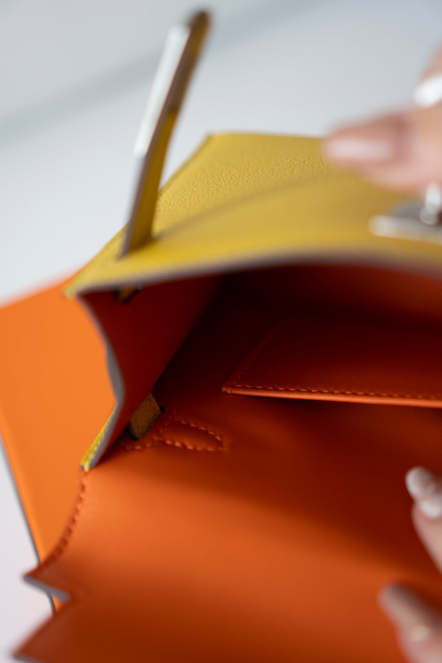Mini KL II Sellier 20 Verso – Jaune de Naples Chèvre Mysore with Palladium Hardware