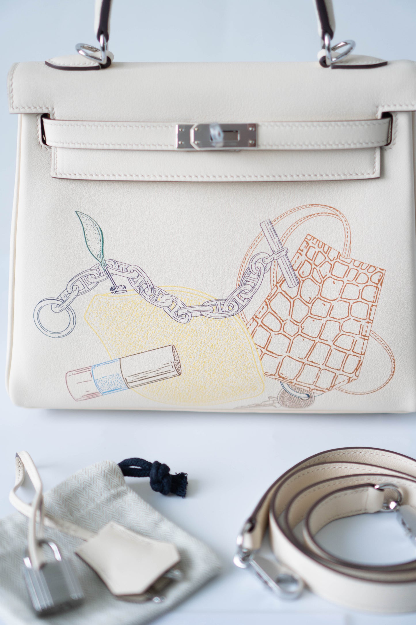 KL 25 “In and Out” – Craie Cream with Palladium Hardware (With Blue Box)