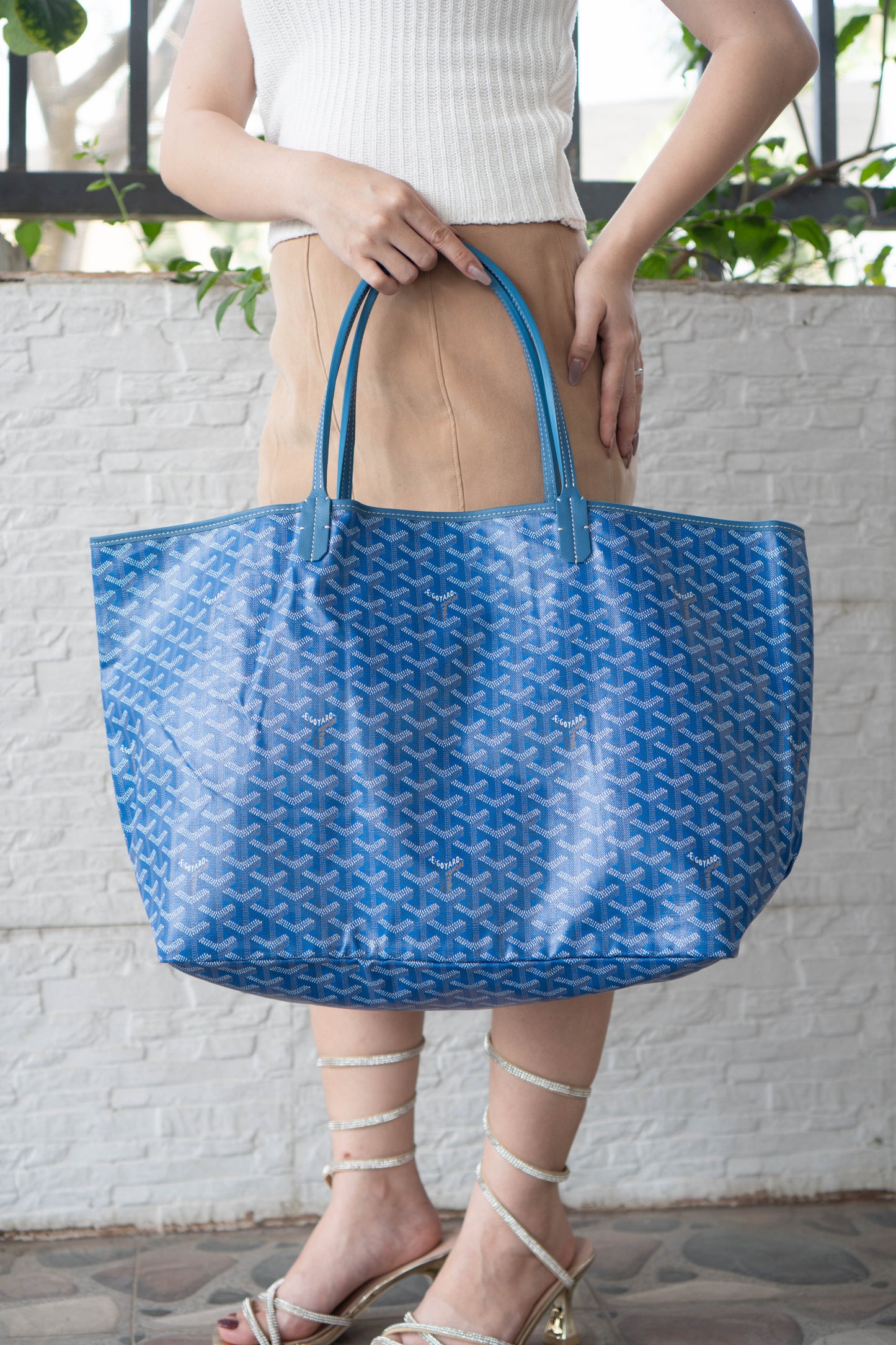 St. Loui GM – Blue Canvas with Leather Trim