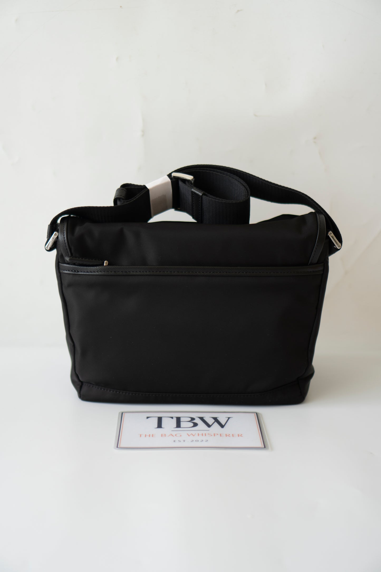 Re-Nylon Messenger Bag in Black
