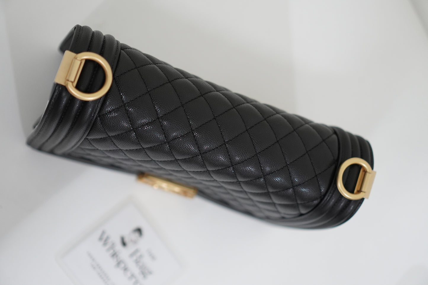 Le Boy in Old Medium Black Chevron Caviar with Brush Gold Hardware
