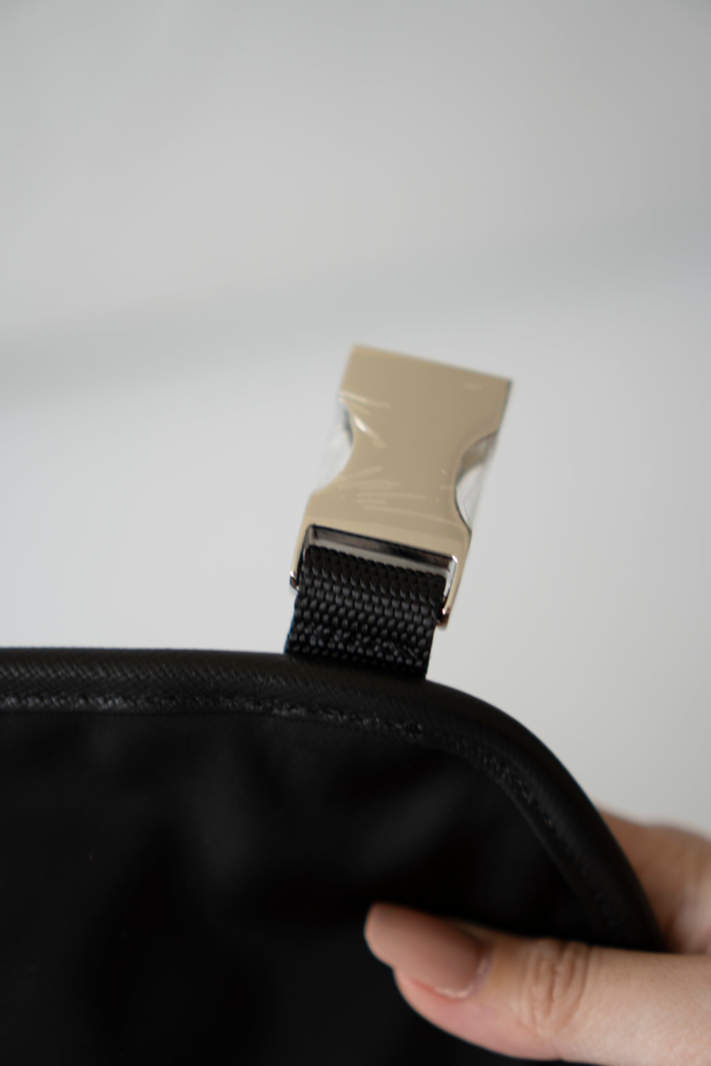 Re-Nylon Messenger Bag in Black