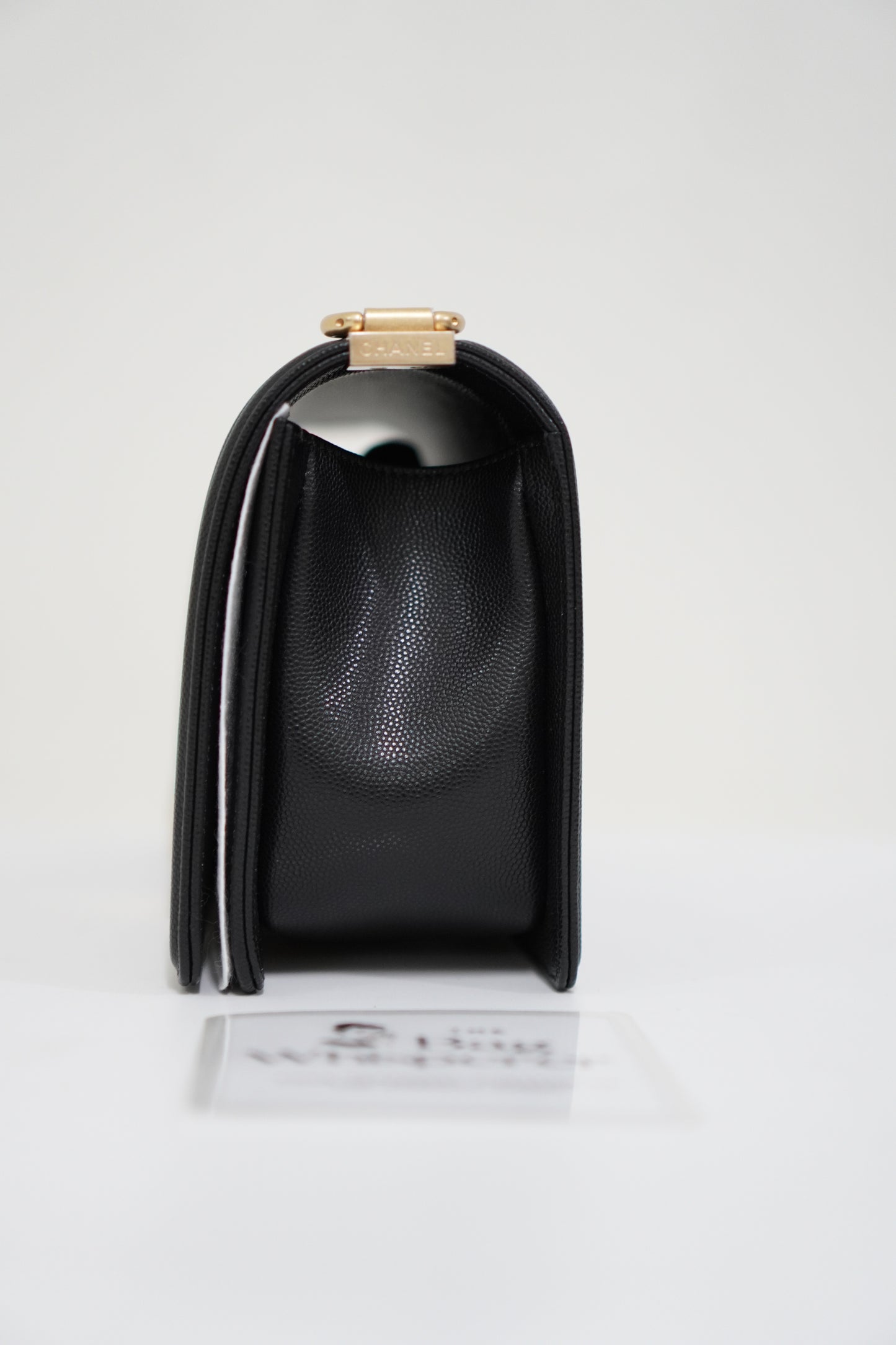 Le Boy in Old Medium Black Chevron Caviar with Brush Gold Hardware