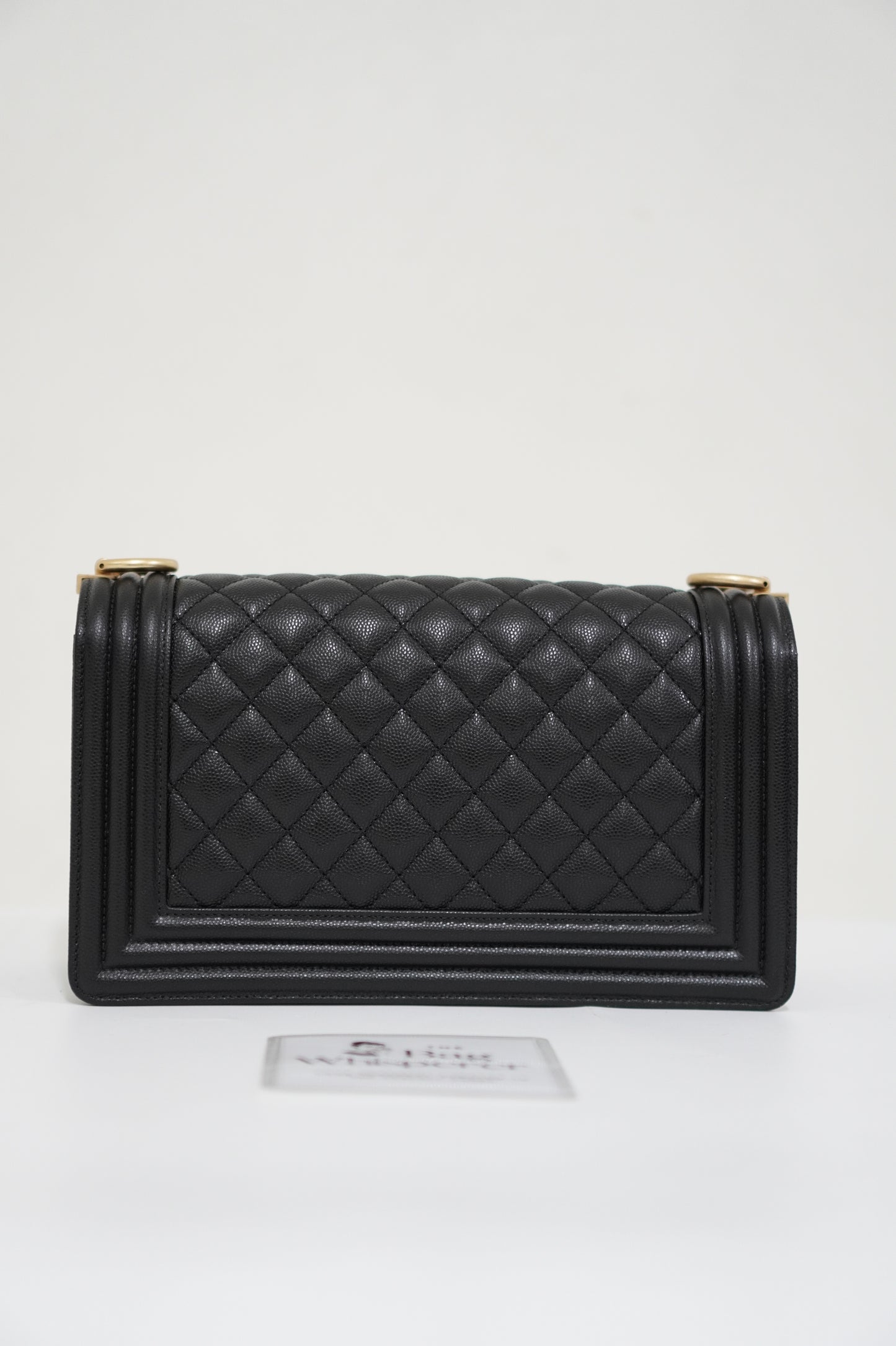 Le Boy in Old Medium Black Chevron Caviar with Brush Gold Hardware