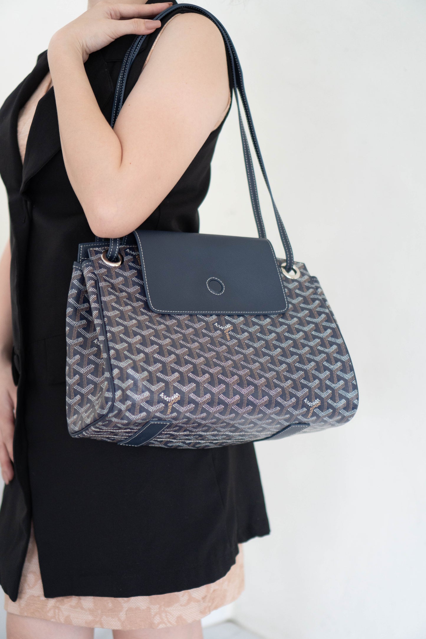 Rouette Souple PM – Navy Blue Monogram with Palladium Hardware