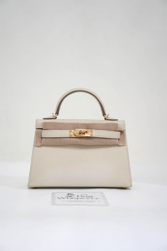 Mini KL in Craie Epsom Leather Gold Hardware