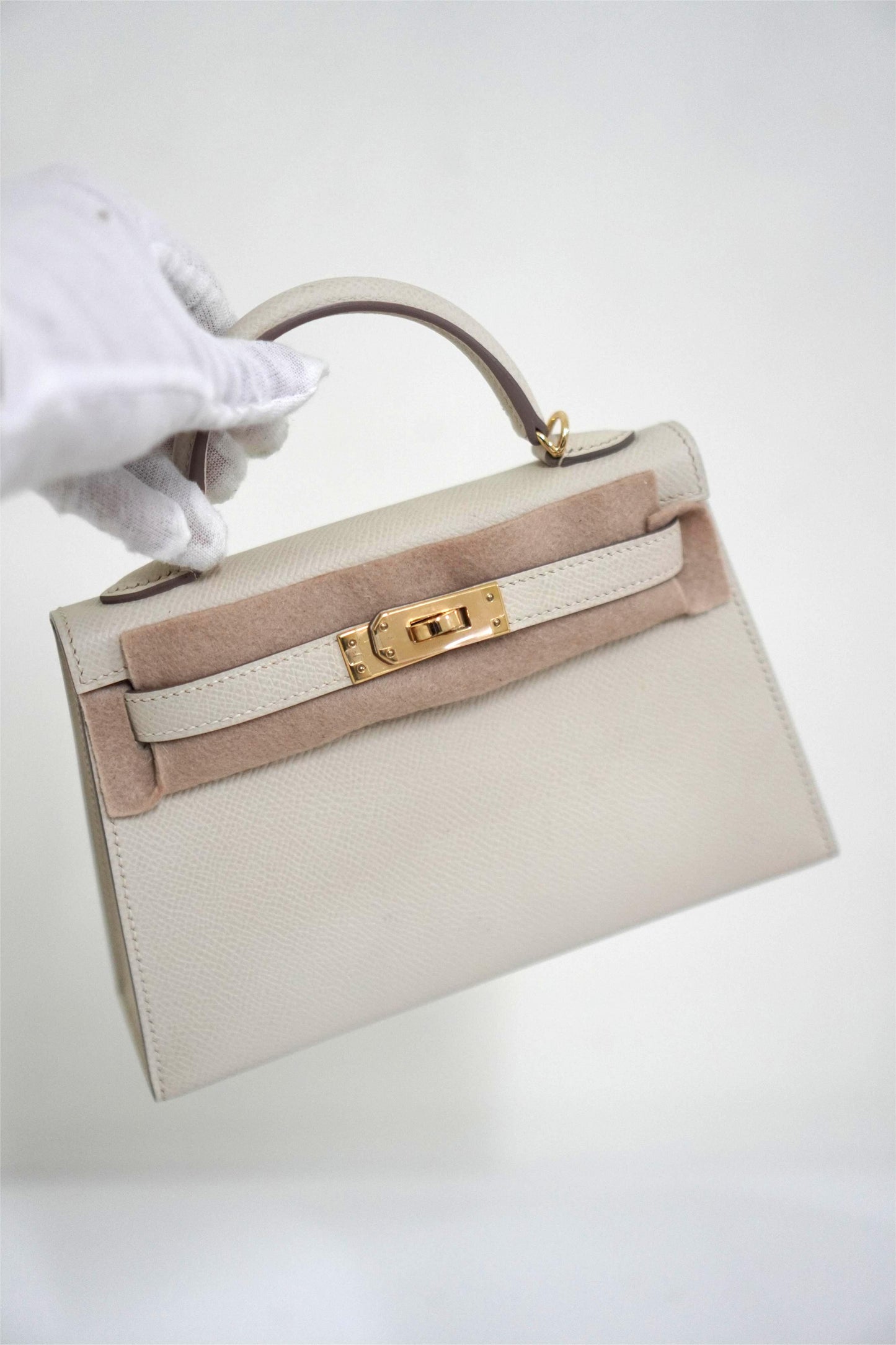 Mini KL in Craie Epsom Leather Gold Hardware