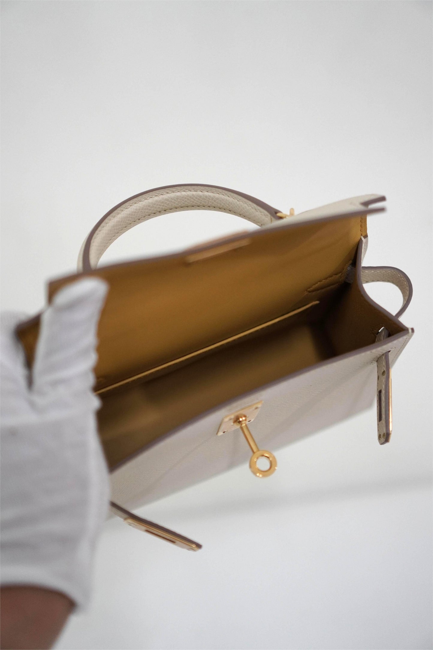 Mini KL in Craie Epsom Leather Gold Hardware