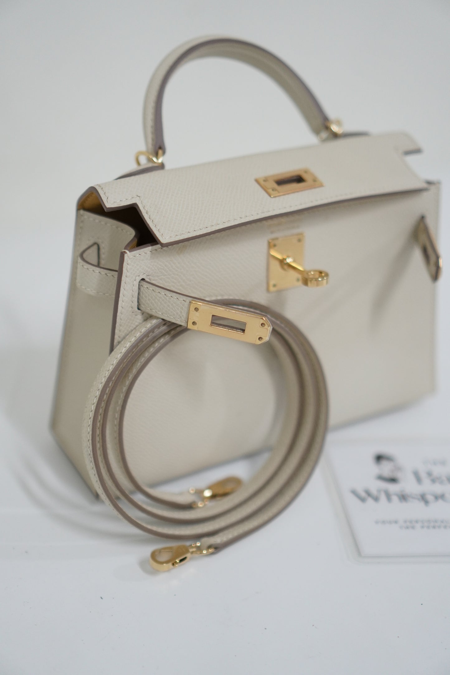 Mini KL in Craie Epsom Leather Gold Hardware