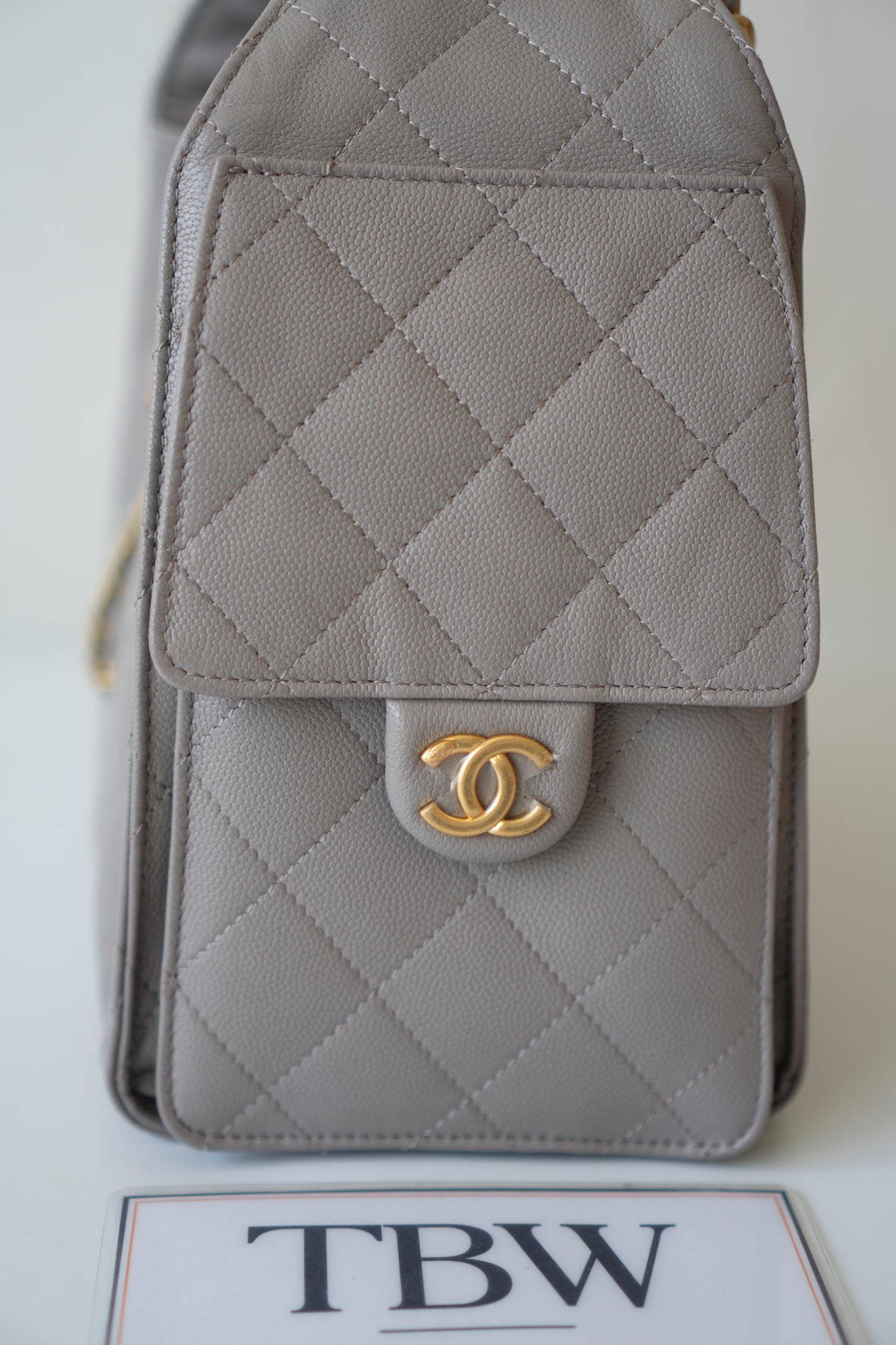 C25 Small Hobo Bag – Grey Caviar with Puple Undertone And Antique Gold Hardware