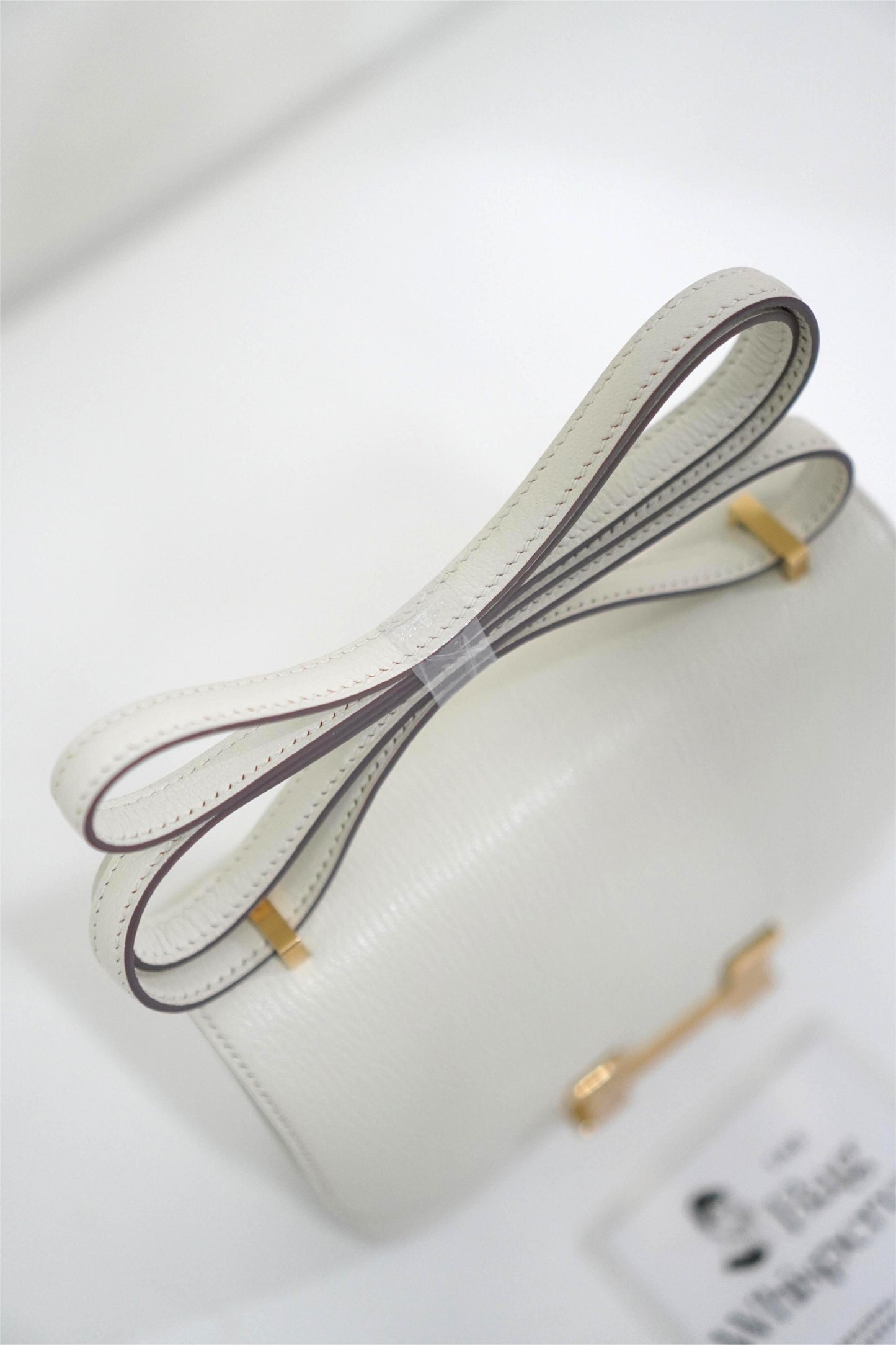 Mini Constance 18 in Mushroom and Biscuit Chèvre Leather