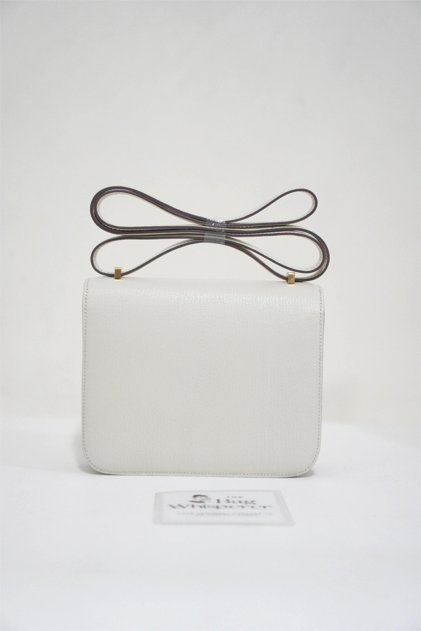 Mini Constance 18 in Mushroom and Biscuit Chèvre Leather