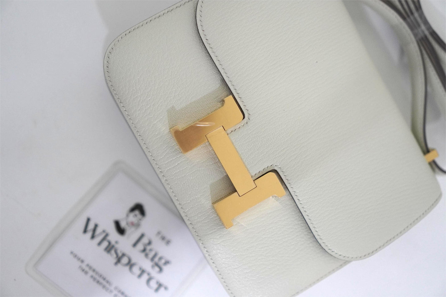 Mini Constance 18 in Mushroom and Biscuit Chèvre Leather