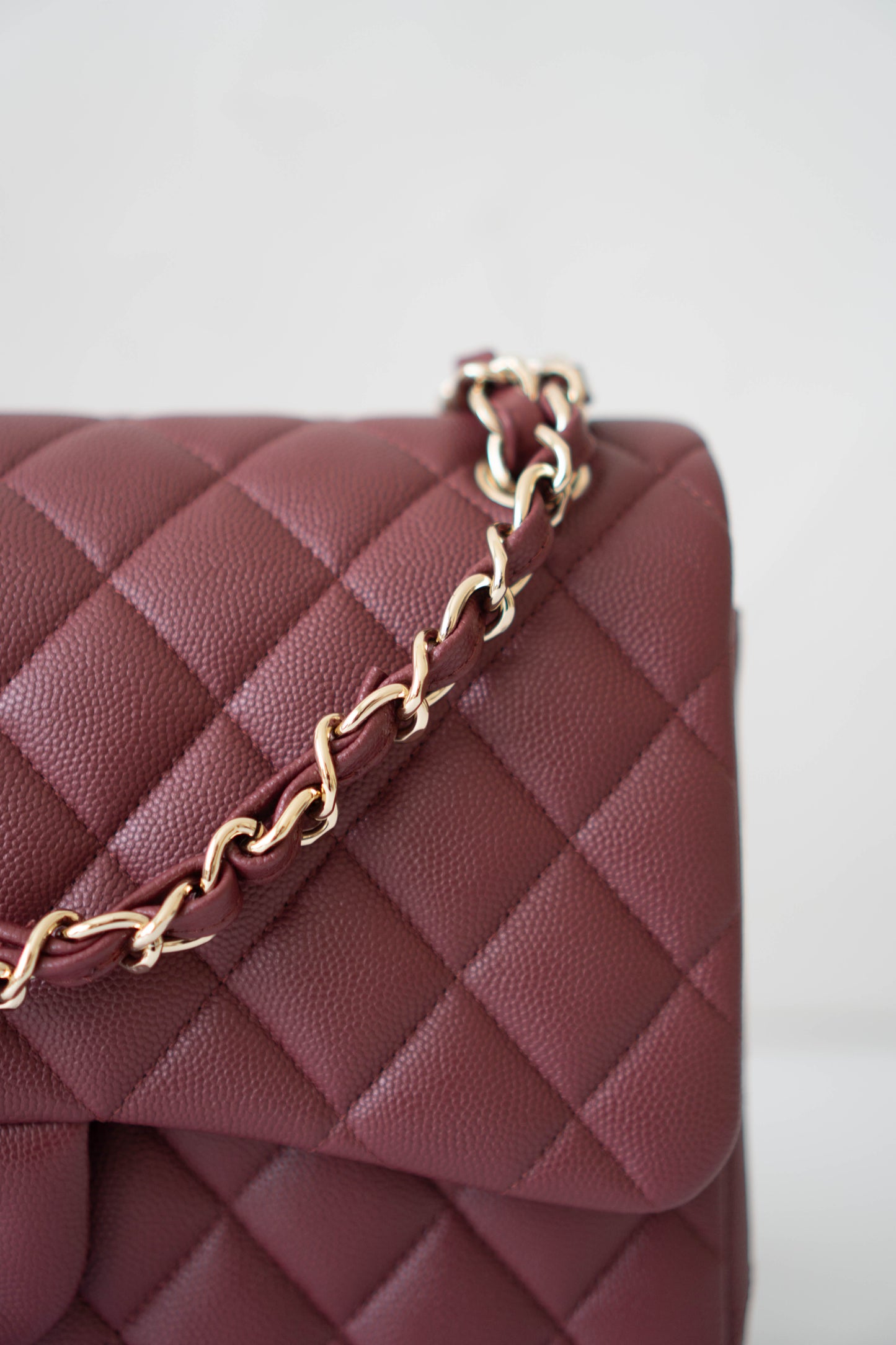 Classic Flap Jumbo – Burgundy Quilted Leather with Gold Hardware