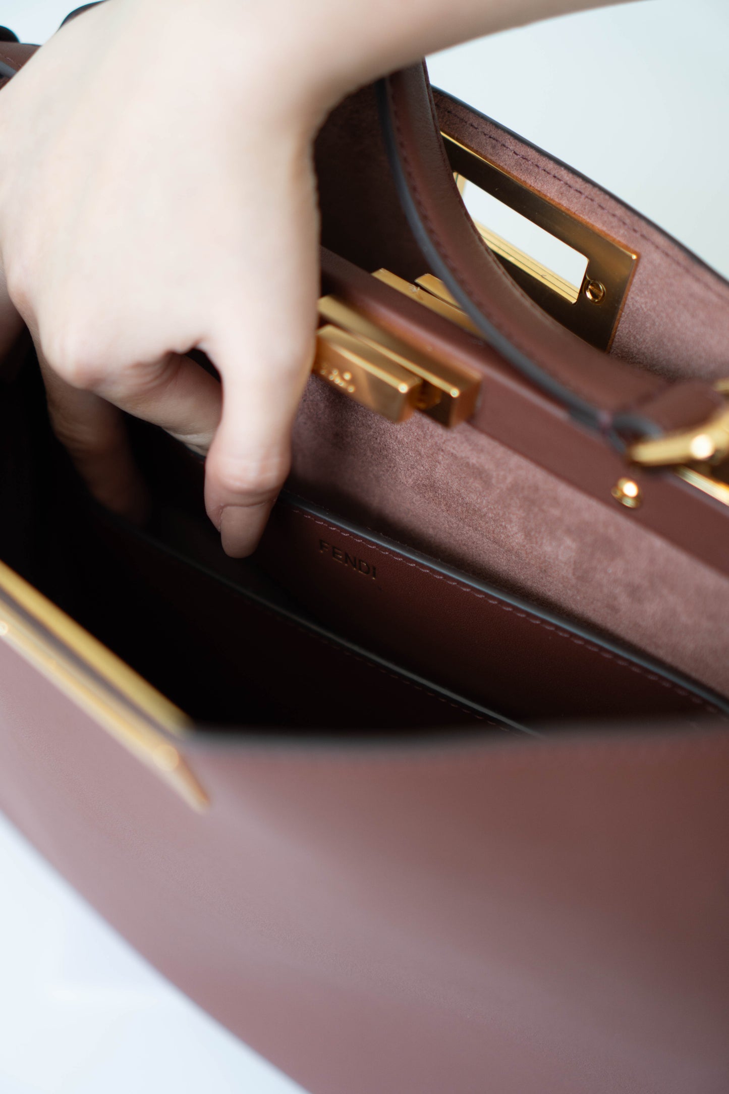 Peeka boo Soft Medium – Burgundy with Gold Hardware
