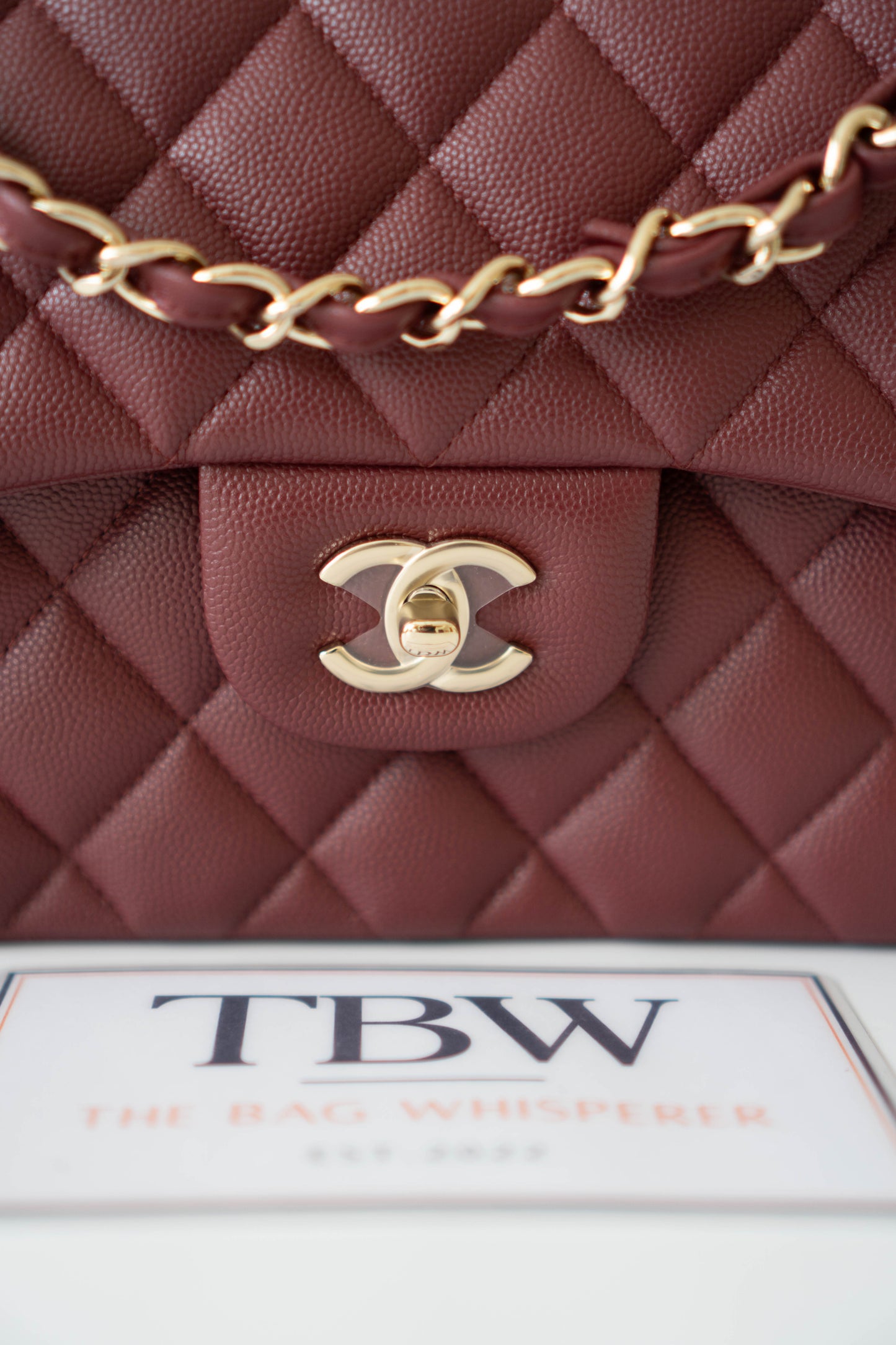 Classic Flap Jumbo – Burgundy Quilted Leather with Gold Hardware