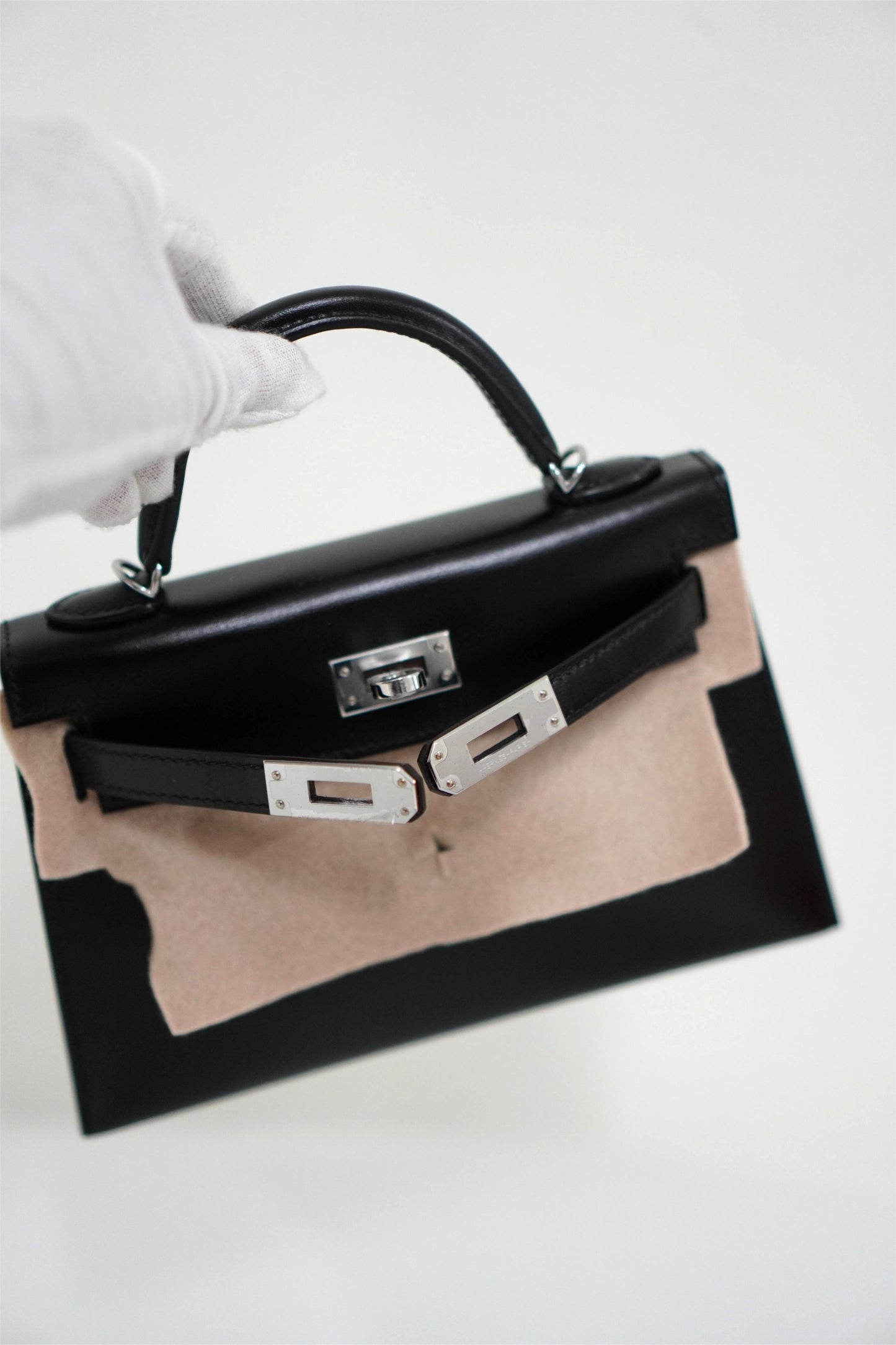 Mini KL in Noir Box Calf Leather