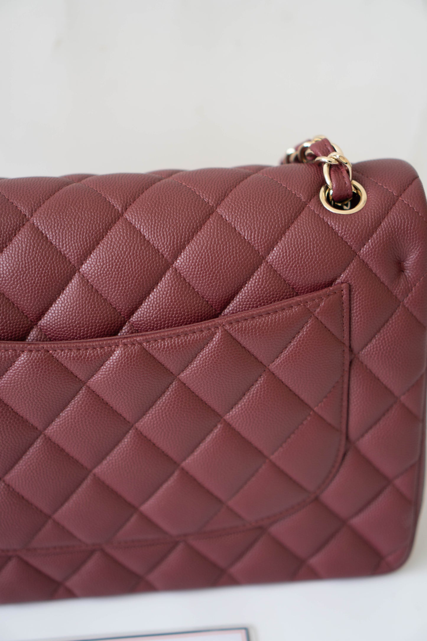 Classic Flap Jumbo – Burgundy Quilted Leather with Gold Hardware
