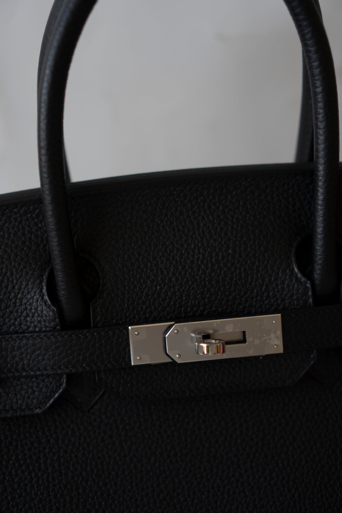 Birkin 30 – Noir Togo Leather With Intricate Natural Veining, Palladium Hardware