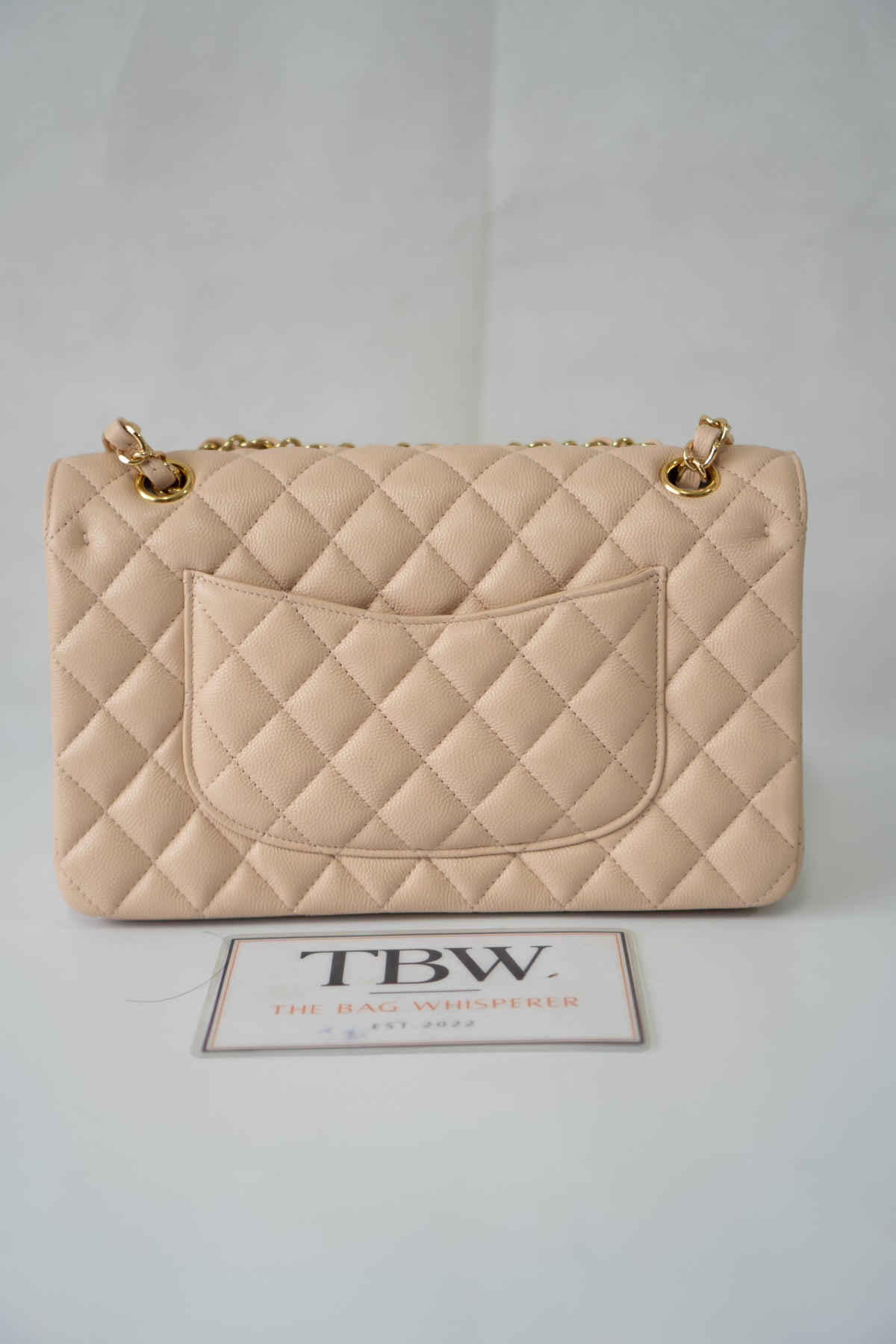 Classic Medium Flap Bag C25 – Beige Caviar Leather with Gold Hardware