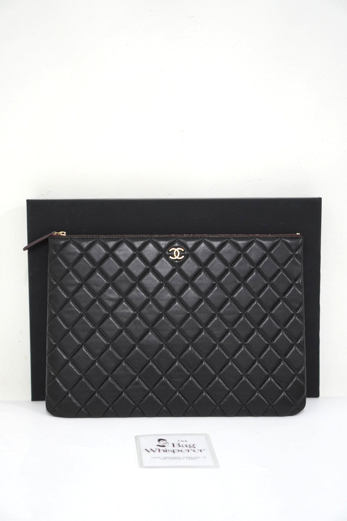 Le Boy Clutch Bag in Black Caviar Leather