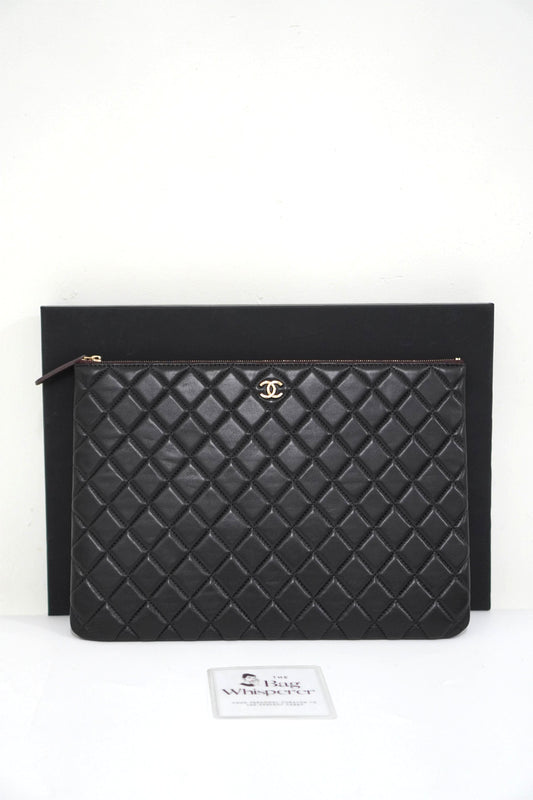Le Boy Clutch Bag in Black Caviar Leather