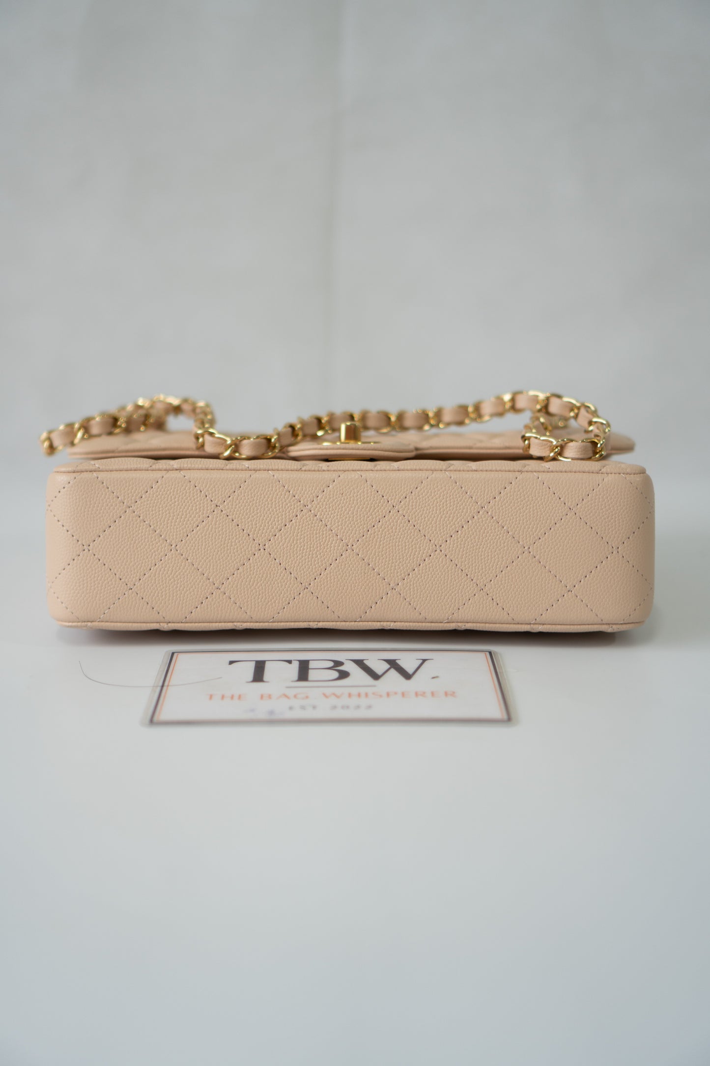 Classic Medium Flap Bag C25 – Beige Caviar Leather with Gold Hardware