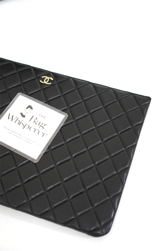 Le Boy Clutch Bag in Black Caviar Leather