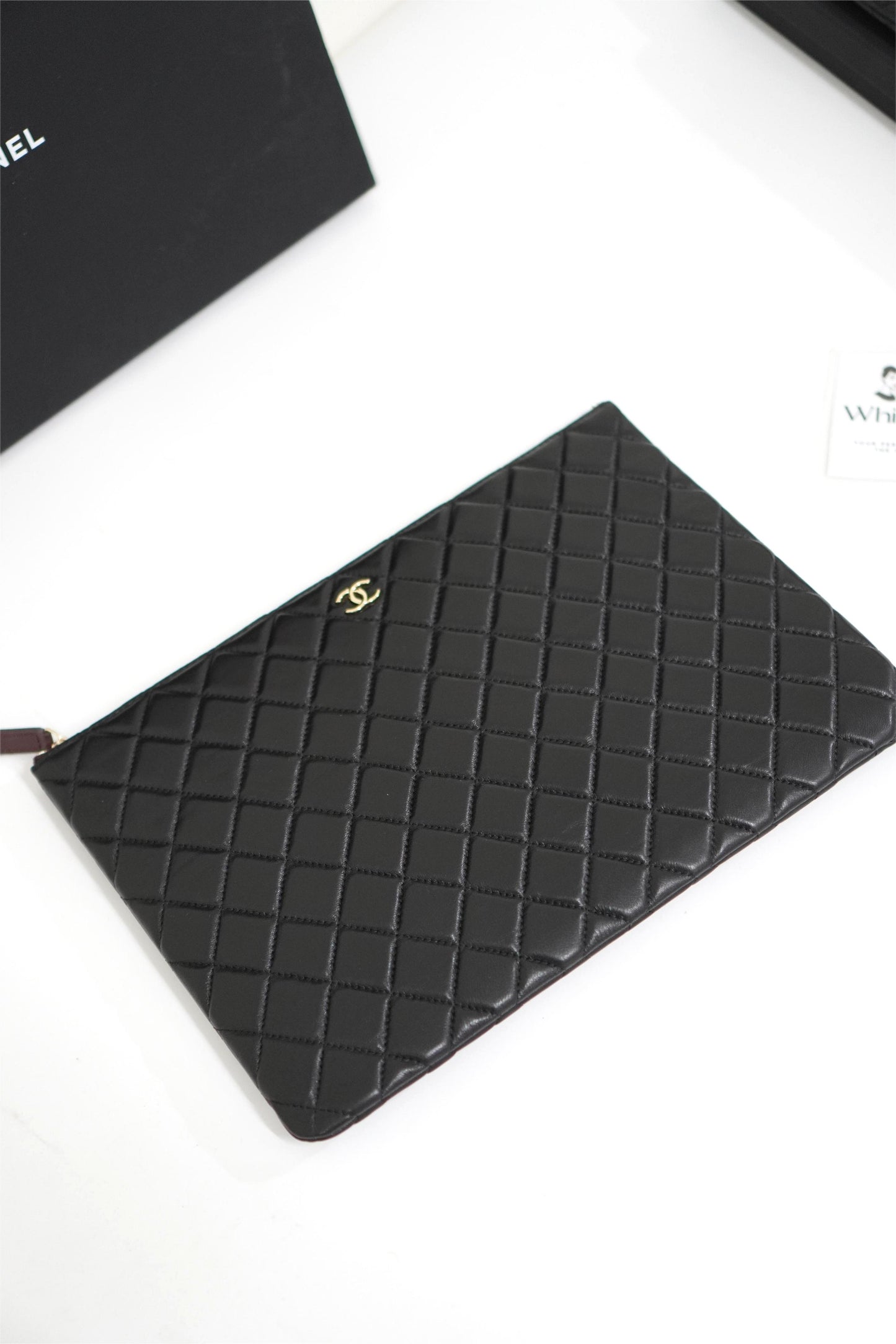 Le Boy Clutch Bag in Black Caviar Leather