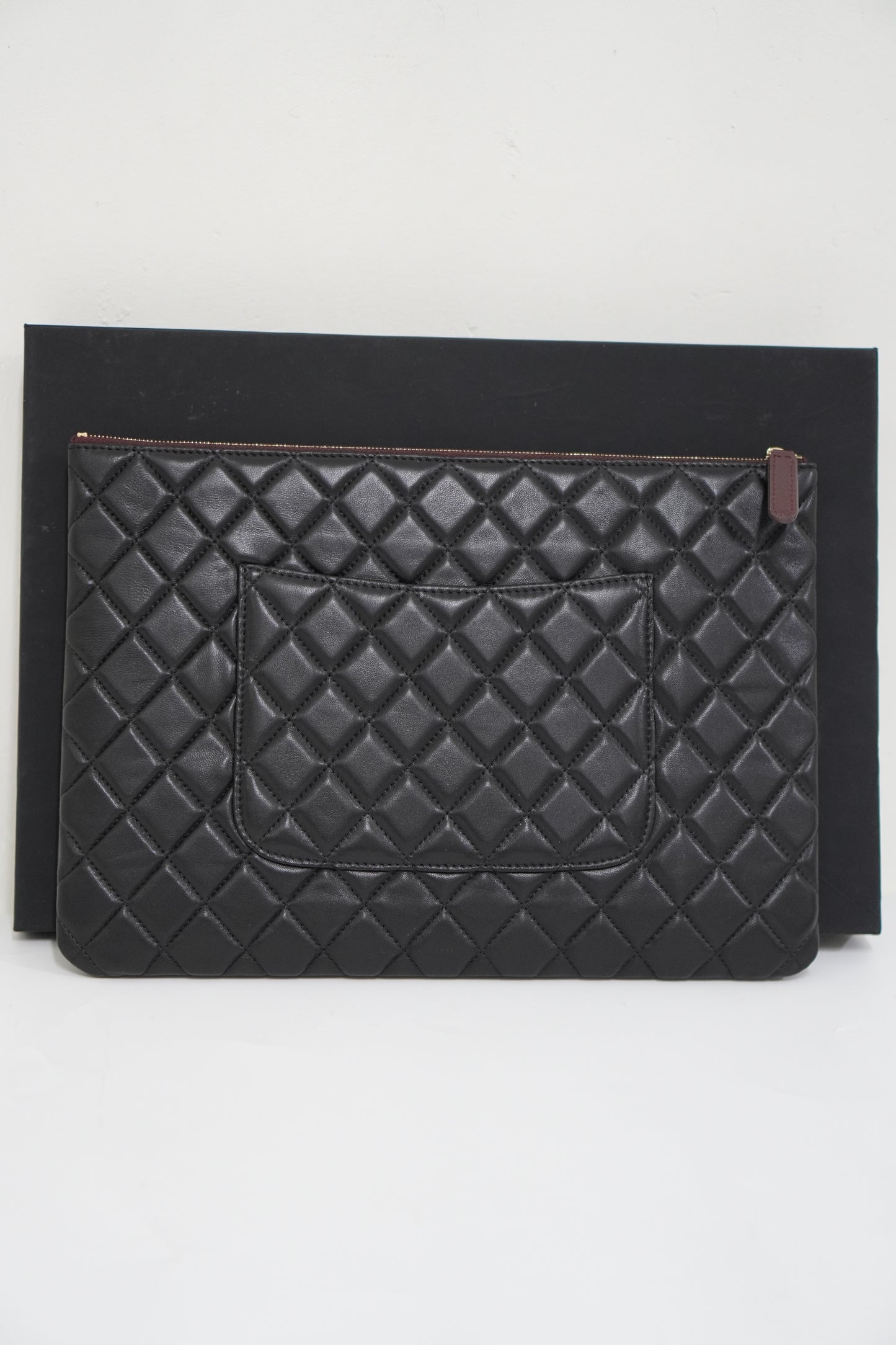 Le Boy Clutch Bag in Black Caviar Leather