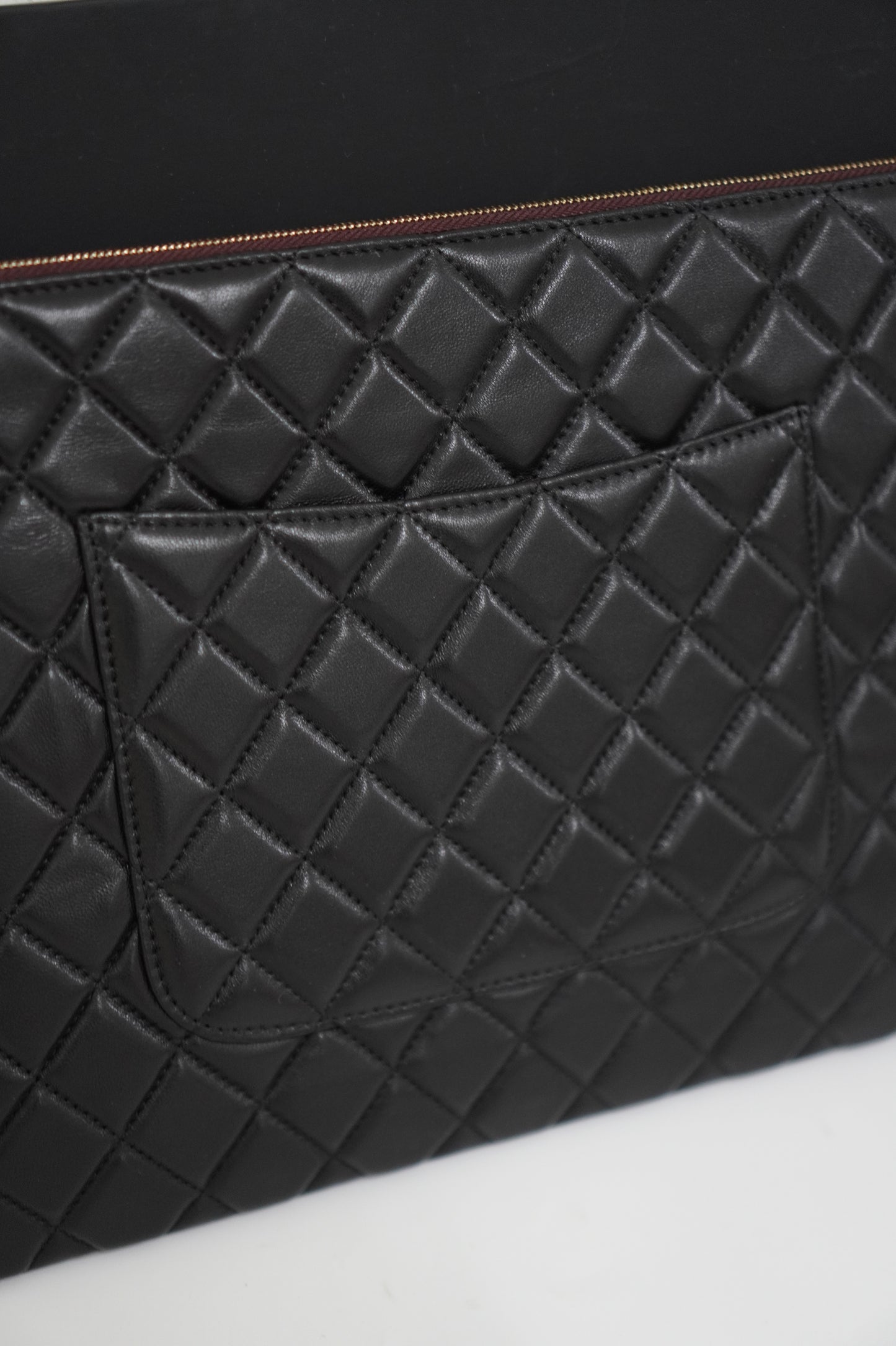 Le Boy Clutch Bag in Black Caviar Leather