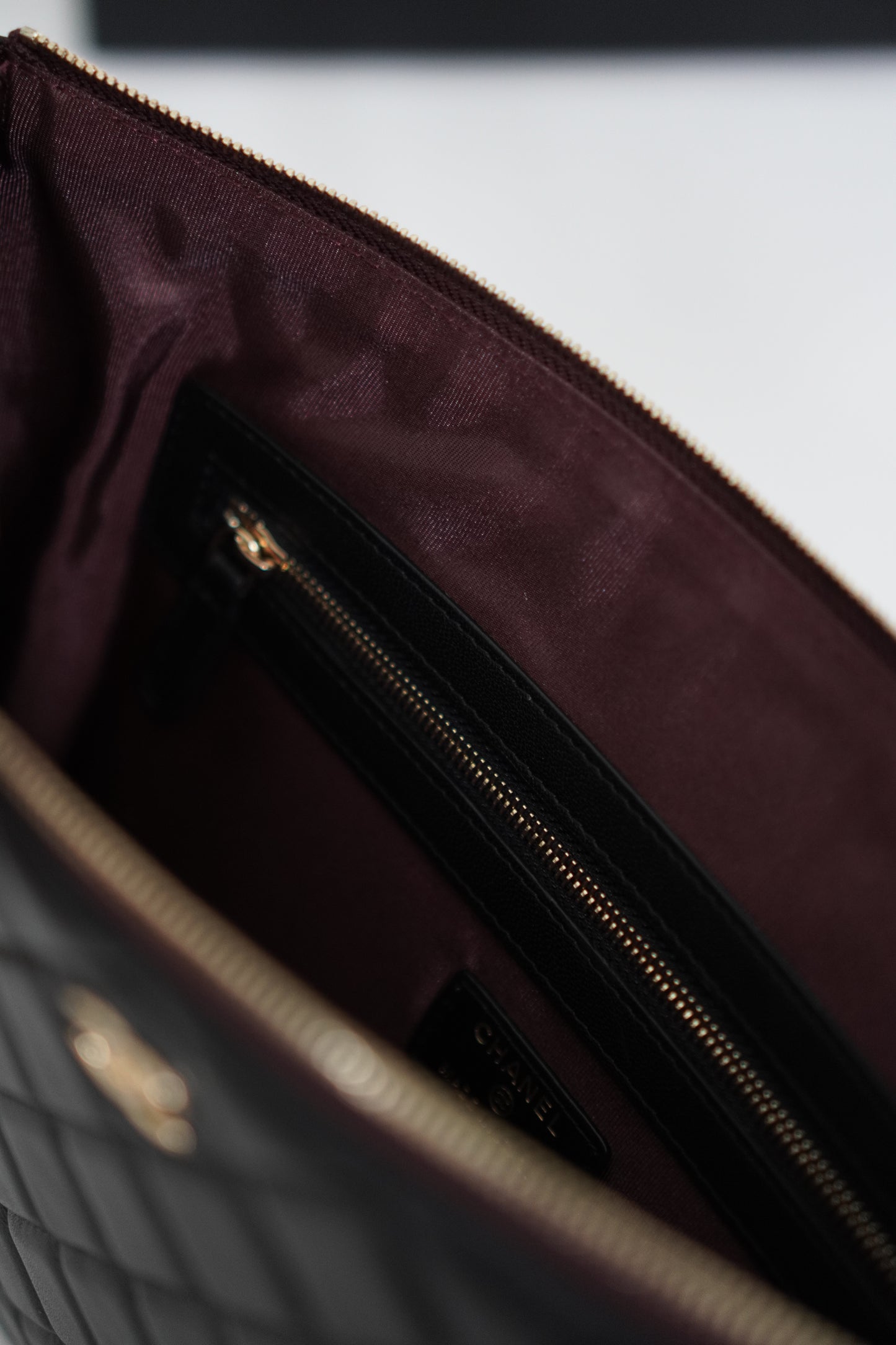 Le Boy Clutch Bag in Black Caviar Leather