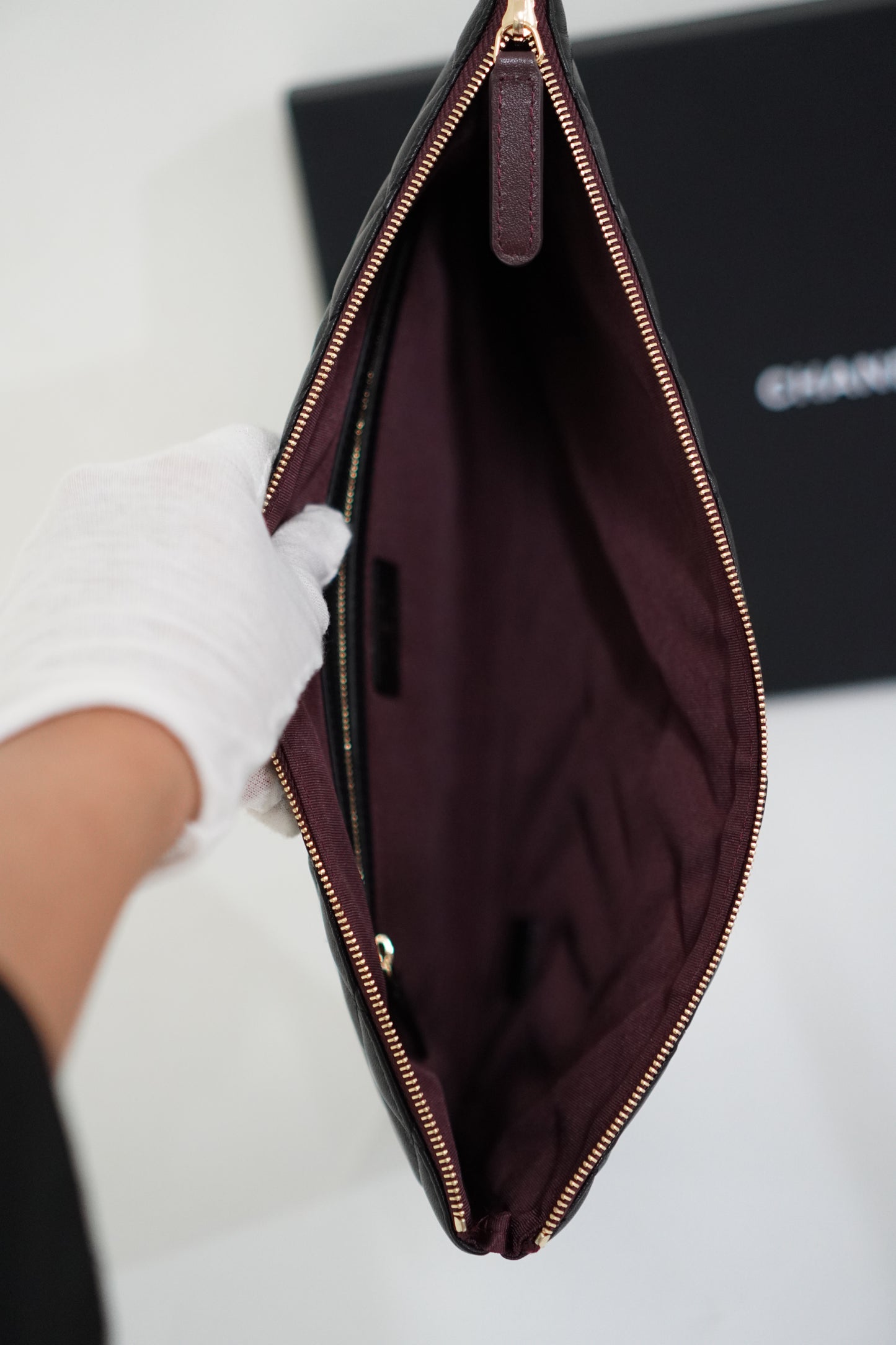 Le Boy Clutch Bag in Black Caviar Leather