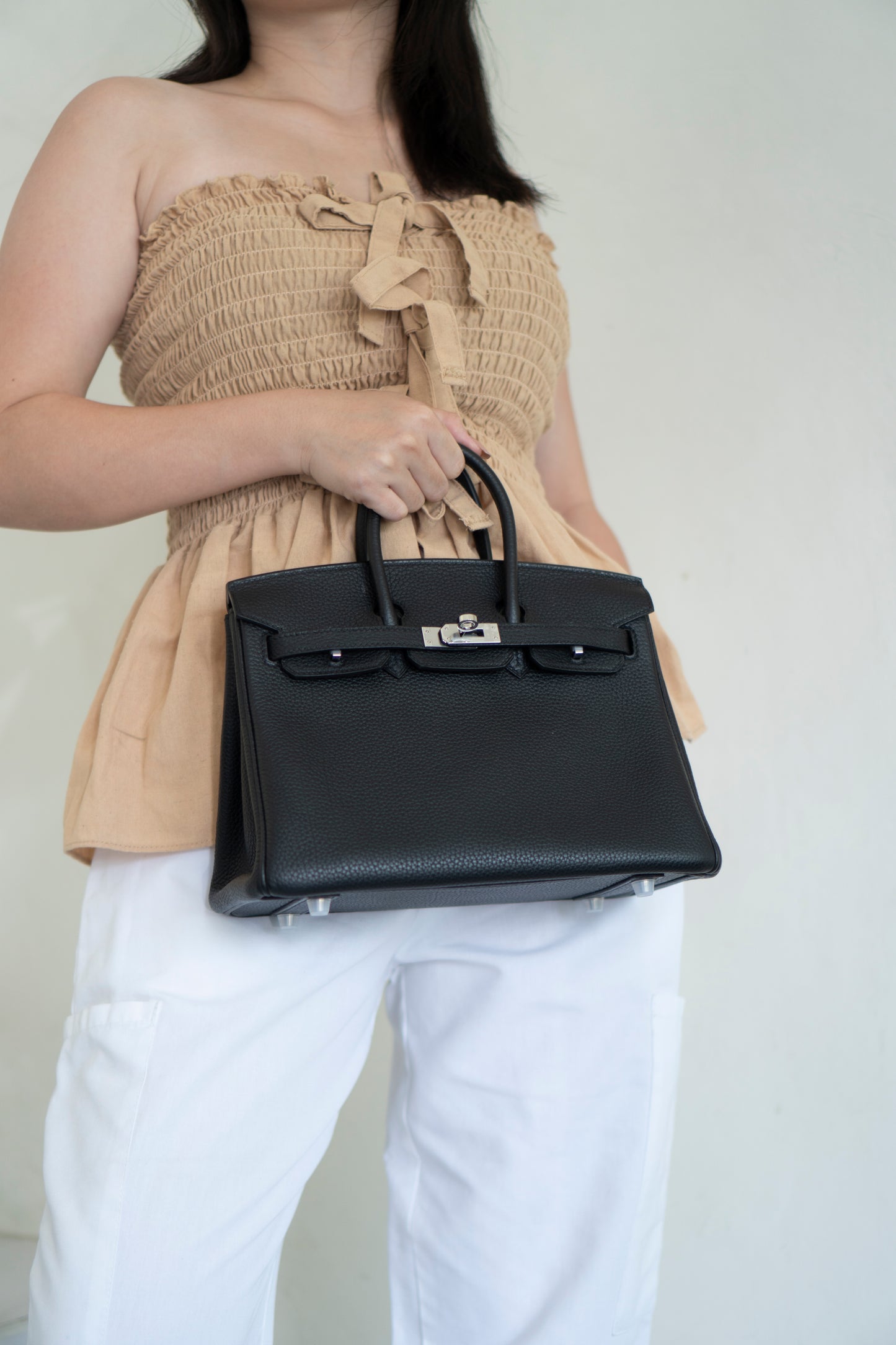Birkin 30 – Noir Togo Leather With Intricate Natural Veining, Palladium Hardware